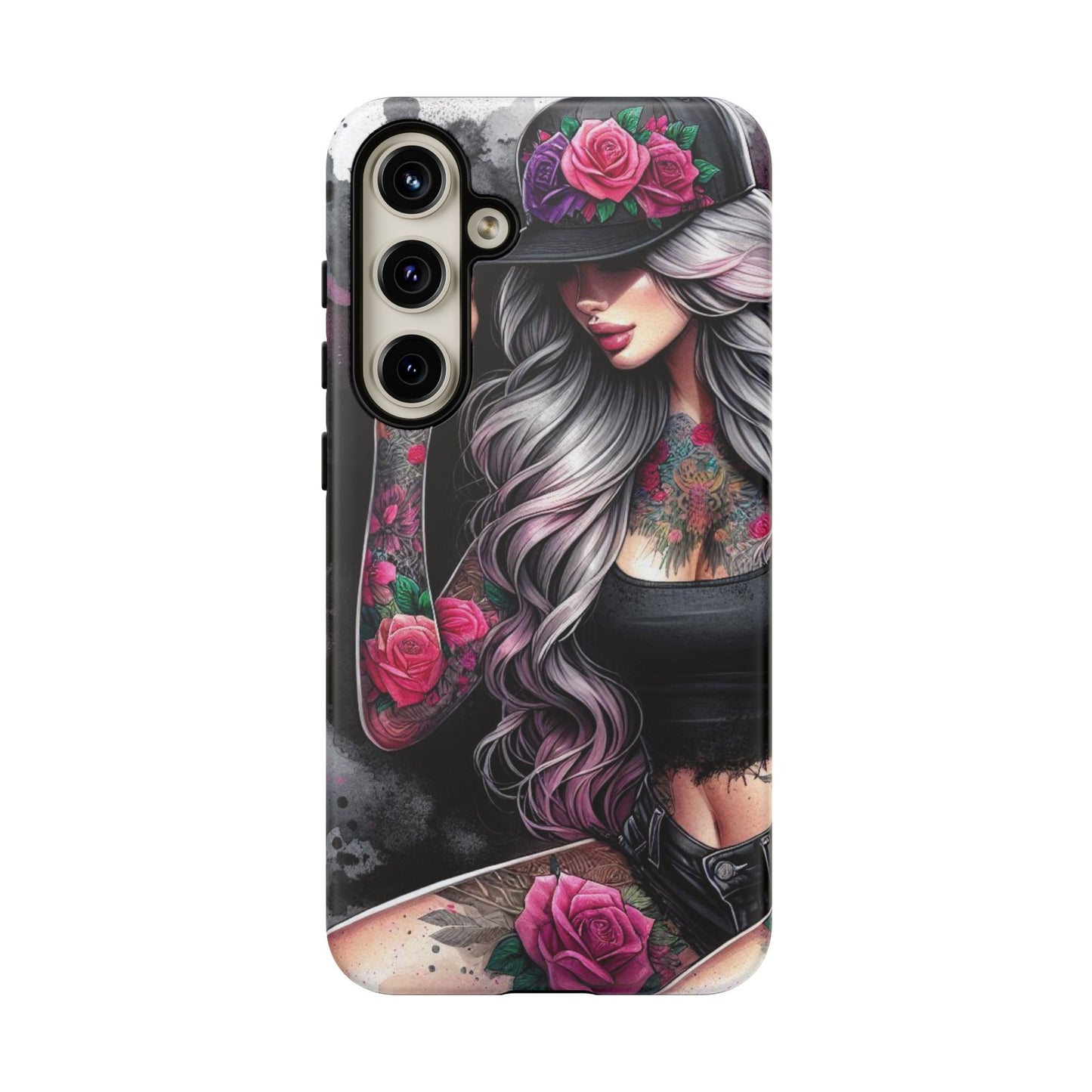 Ink & Roses – Edgy Floral Rebel Mobile Cover
