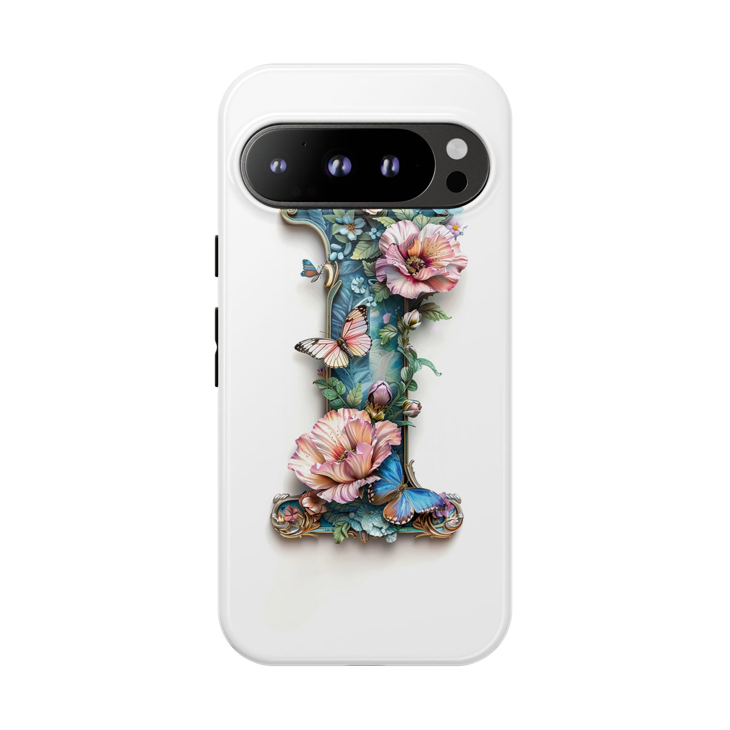 Floral Letter I Phone Case β Personalized Aesthetic Cover for iPhone, Samsung & Google Pixel