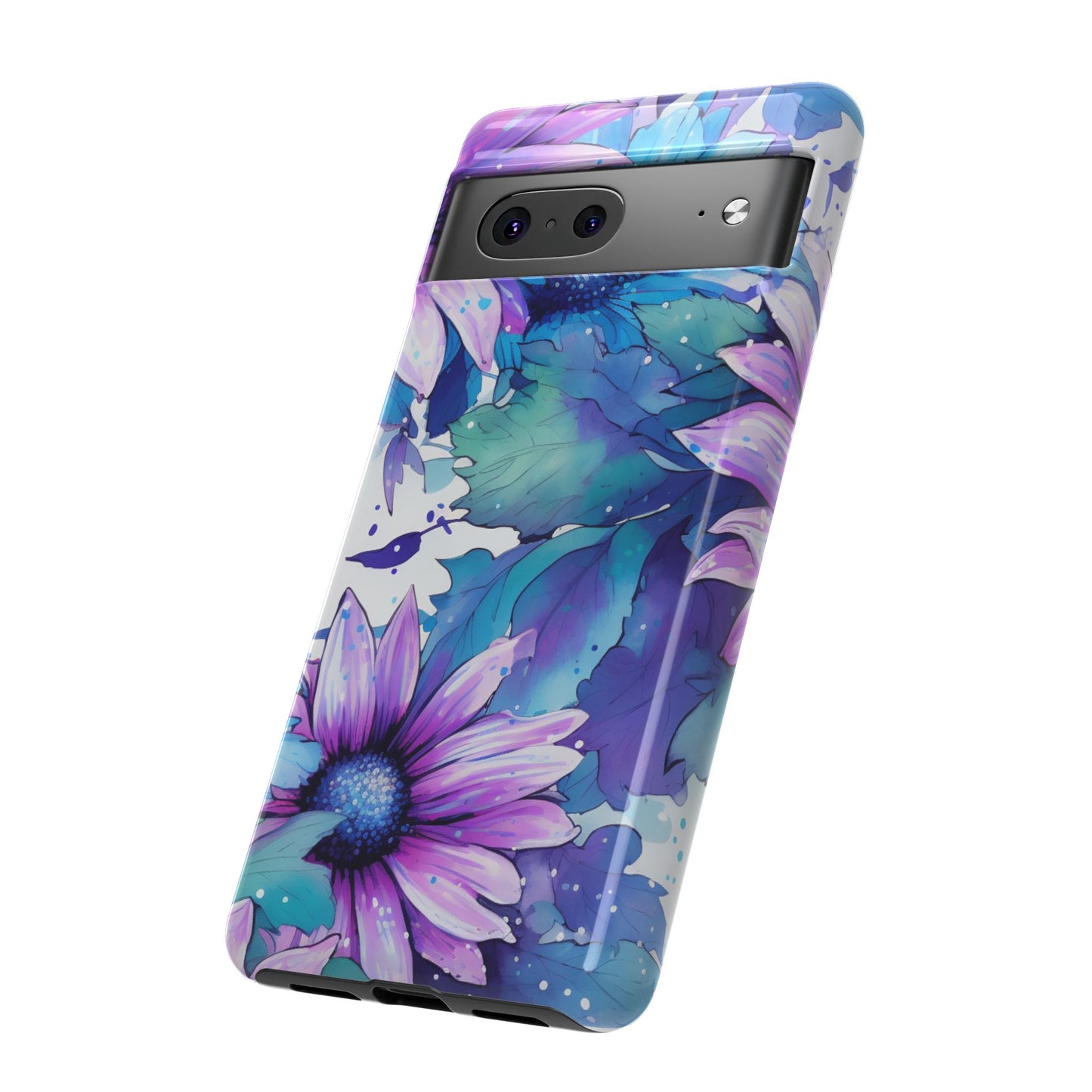 Dreamy Blue & Purple Floral Watercolor Mobile Case