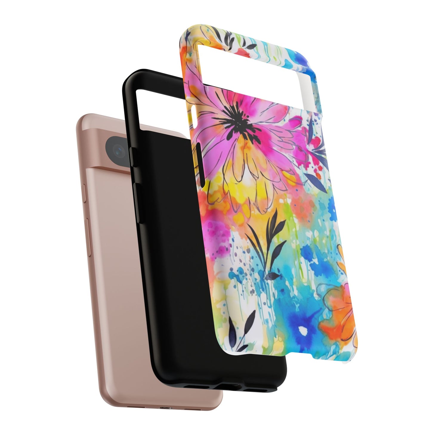 Abstract Watercolor Bloom Phone Case – Expressive & Vibrant
