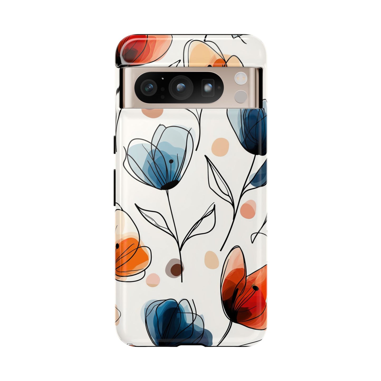 Minimal Floral Phone Case for iPhone, Samsung & Pixel | Watercolor Abstract Flower Print | Soft Matte Finish