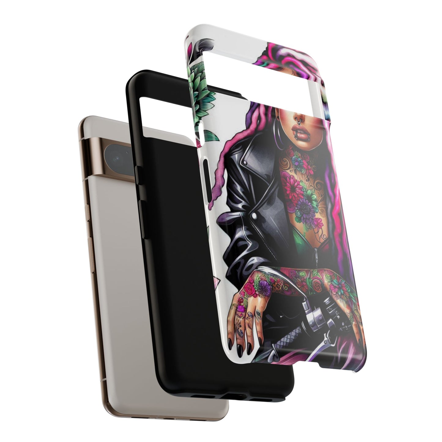 Neon Rebel – Vibrant Biker Queen Mobile Cover