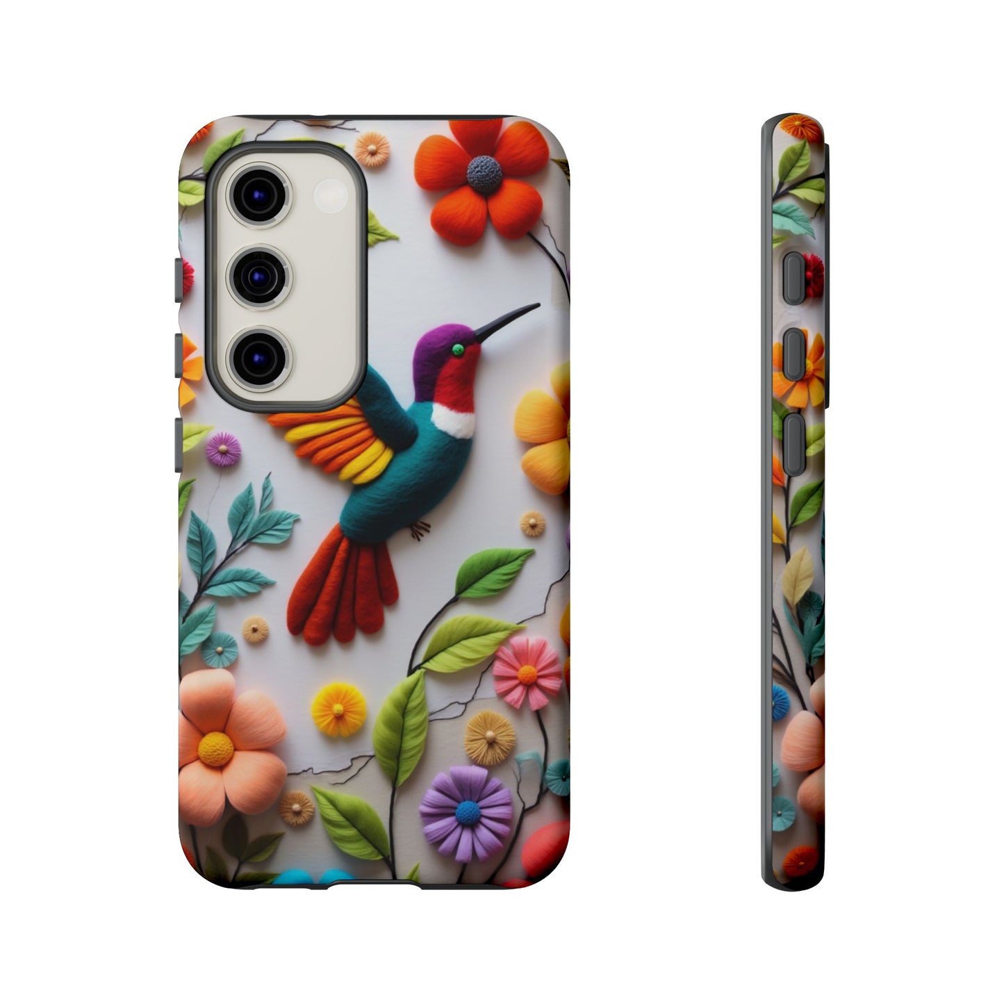 Embroidered Hummingbird with Floral Design | Nature's Elegant Stitch | iPhone 16 Pro