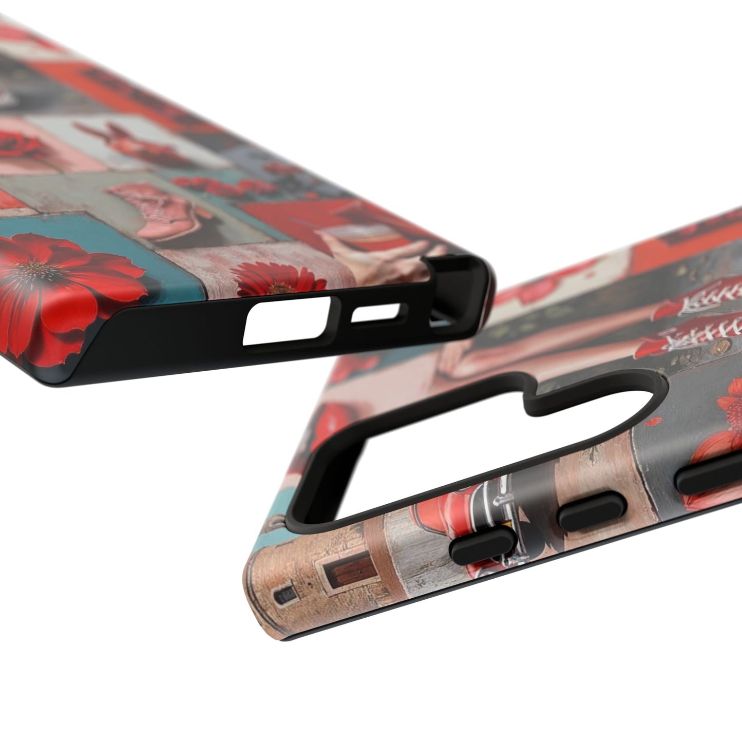 Red Sneakers & Roses Collage Phone Case