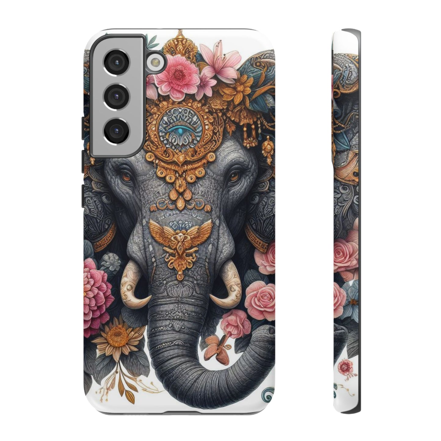 Golden Royal Elephant Mobile Cover – Luxurious Ornate Art