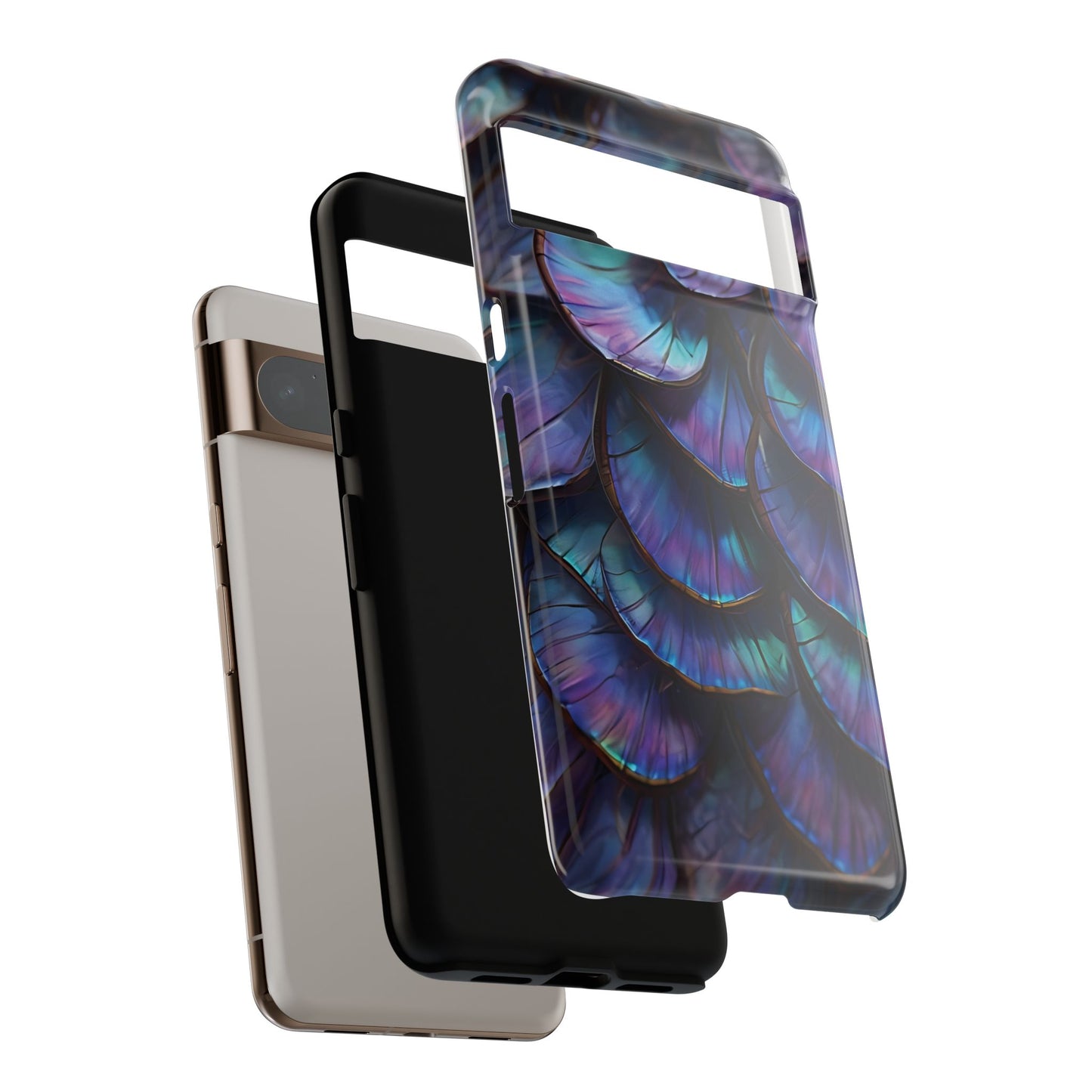Abstract Macro Shot of Iridescent Butterfly Fish Scales Phone Case Design
