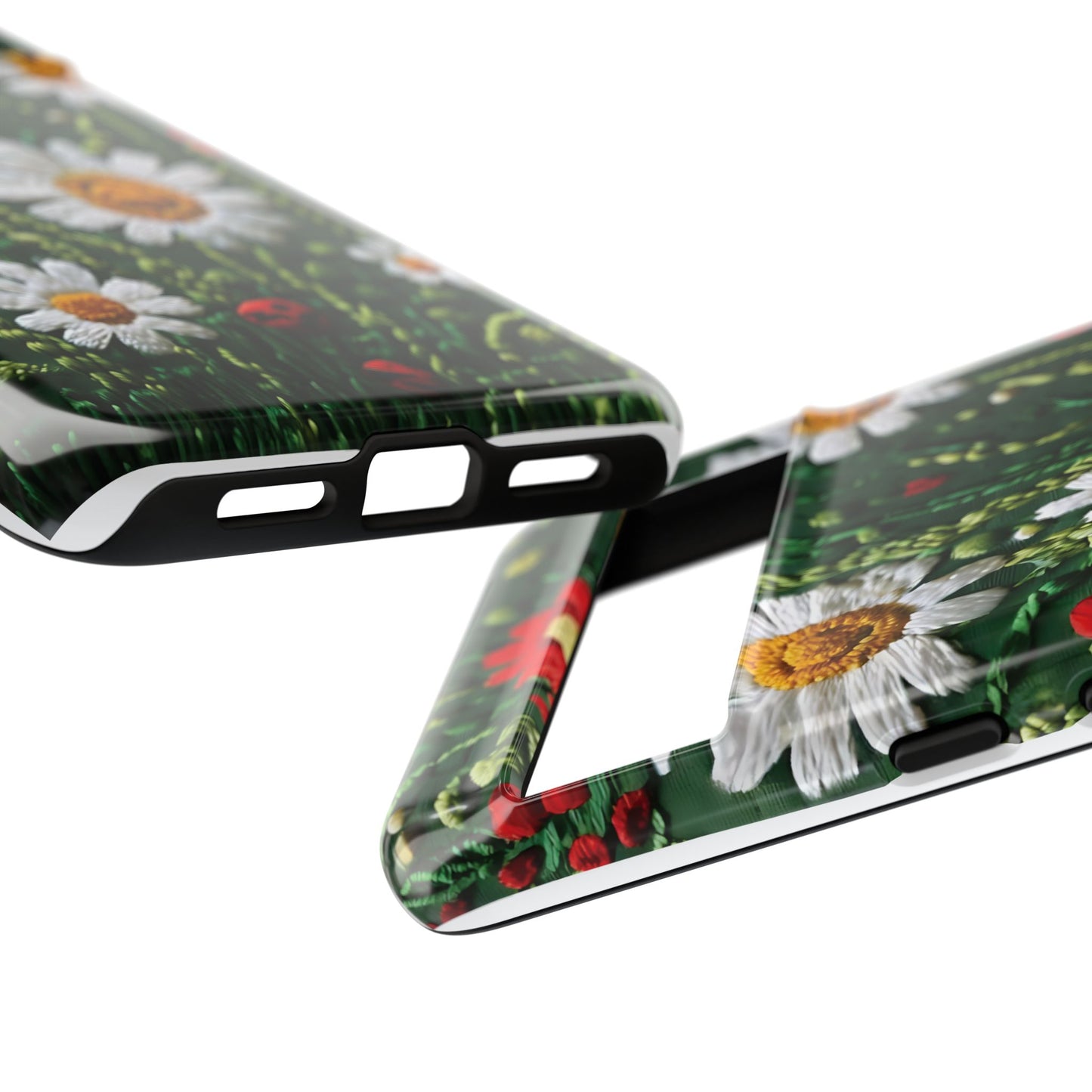 Knitted Pattern With Diamonds And Festive Motifs On Navy phone case design.