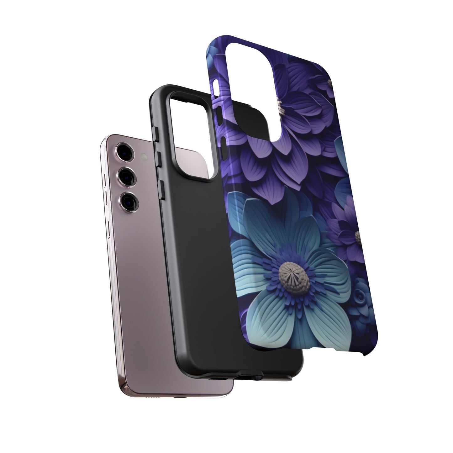 Royal Blue Floral Phone Case – Elegant & Luxurious Design