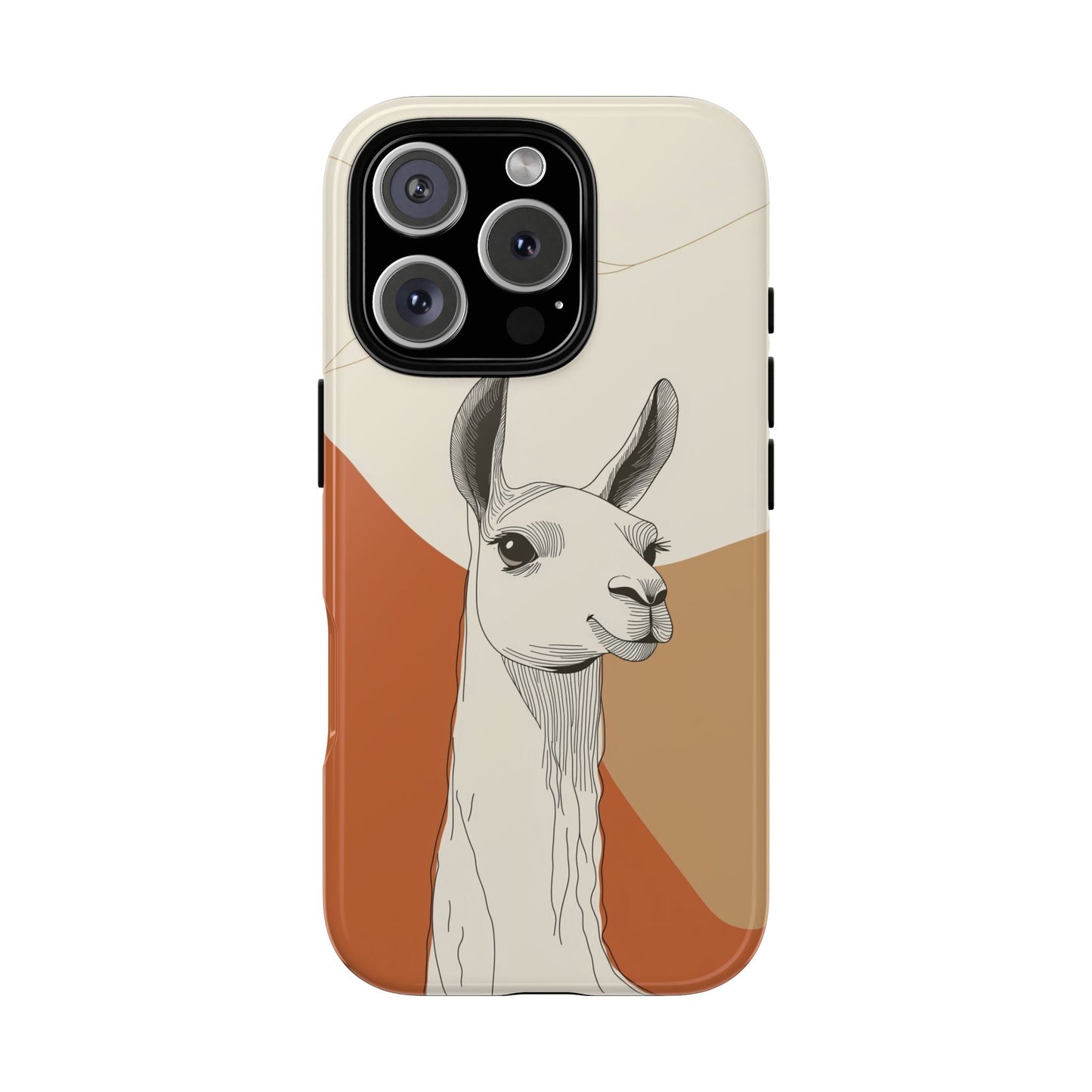 Desert Calm: Minimalist Llama Art Print Phone Case for iPhone, Samsung & Pixel
