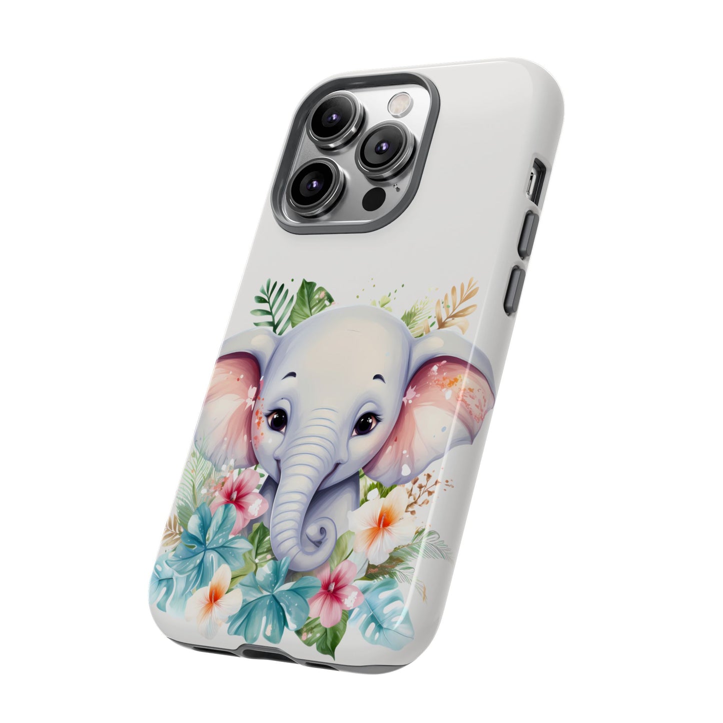 Adorable Baby Elephant Mobile Cover – Floral Fantasy Art