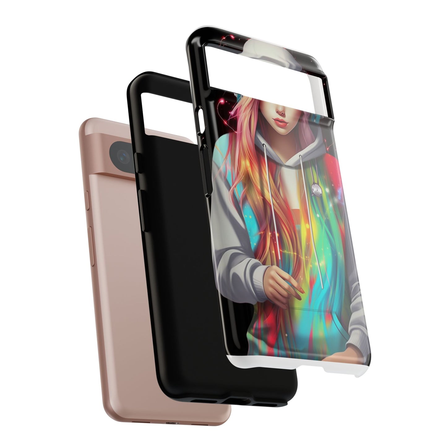 Anime Girl Phone Case - Cute Aesthetic Cover for iPhone, Samsung & Google Pixel, Girly Phone Case, Kawaii Phone Case, Anime Lover Gift
