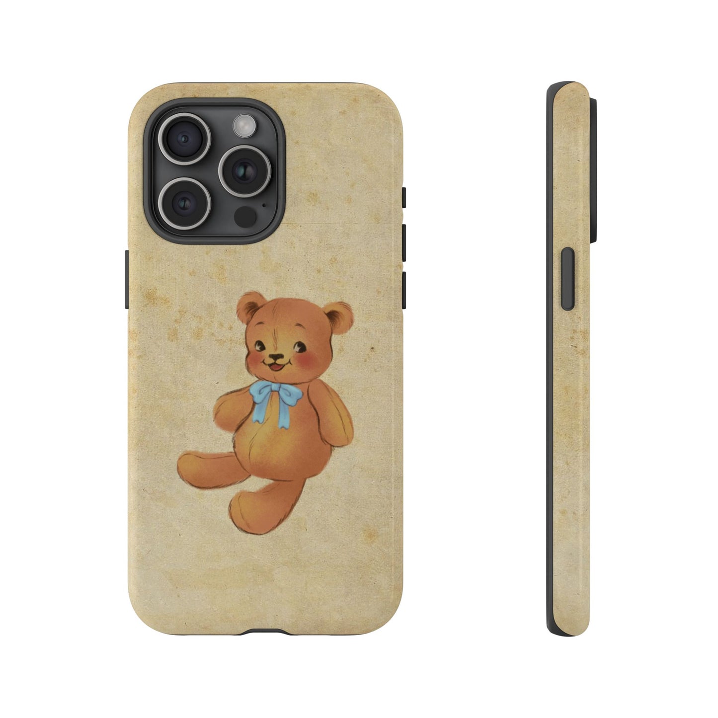 Vintage Teddy Bear Phone Case β Minimal Aesthetic, Soft Beige Retro Cover for iPhone, Samsung & Pixel