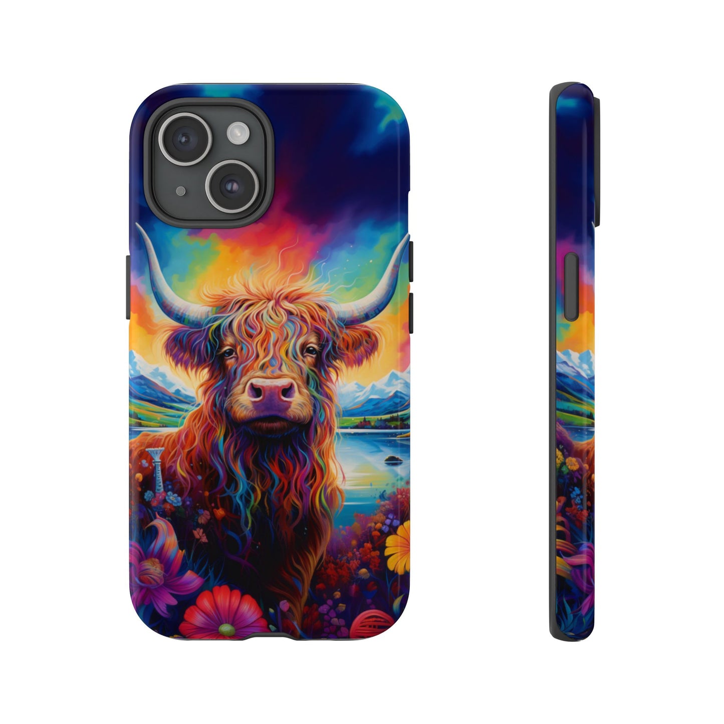 Grafitti Heifer Print Phone Case - iPhone, Samsung & Google Pixel Cover - Artistic Cow Phone Case, Animal Lover Gift