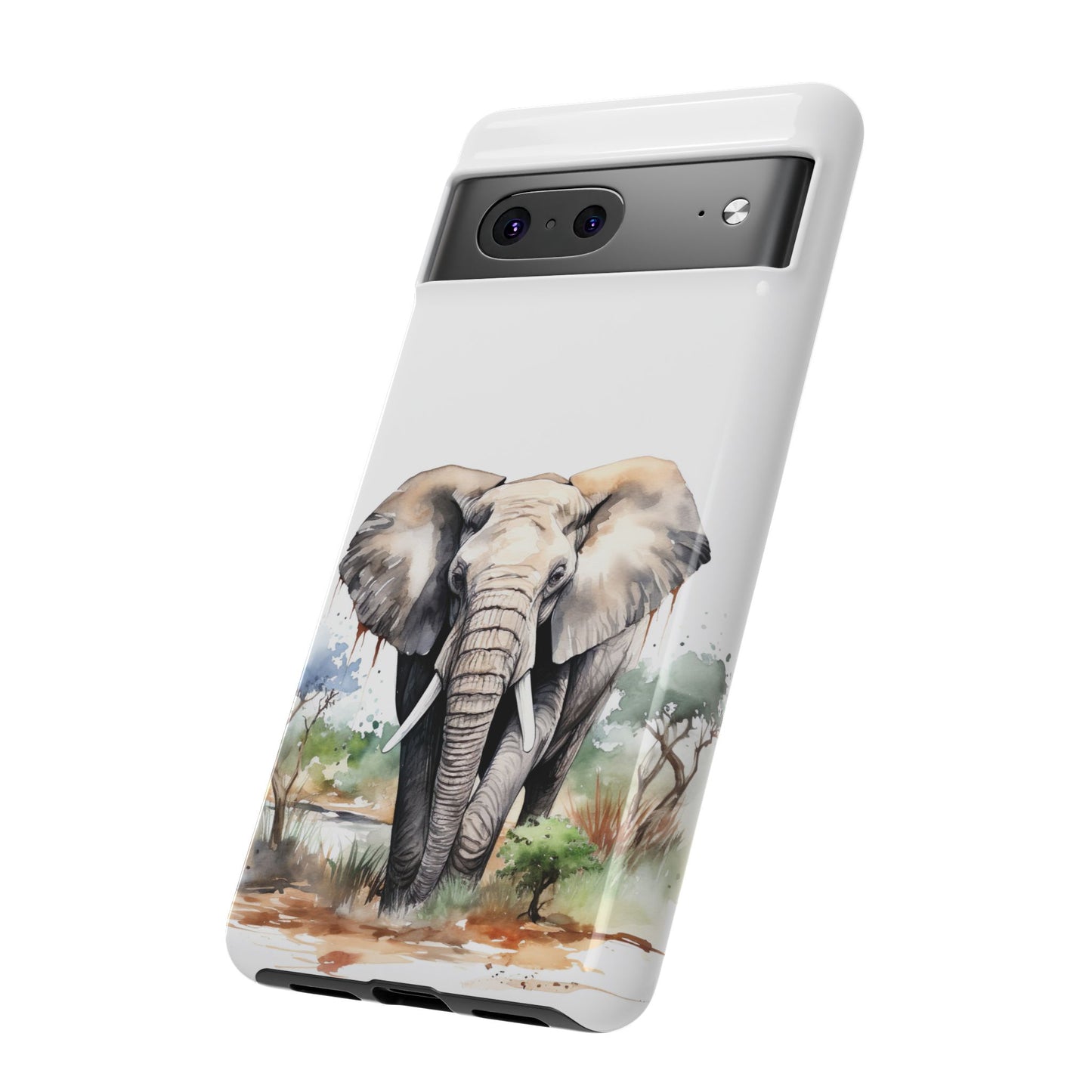 Safari Watercolor Elephant Mobile Cover – Artistic Wildlife Design