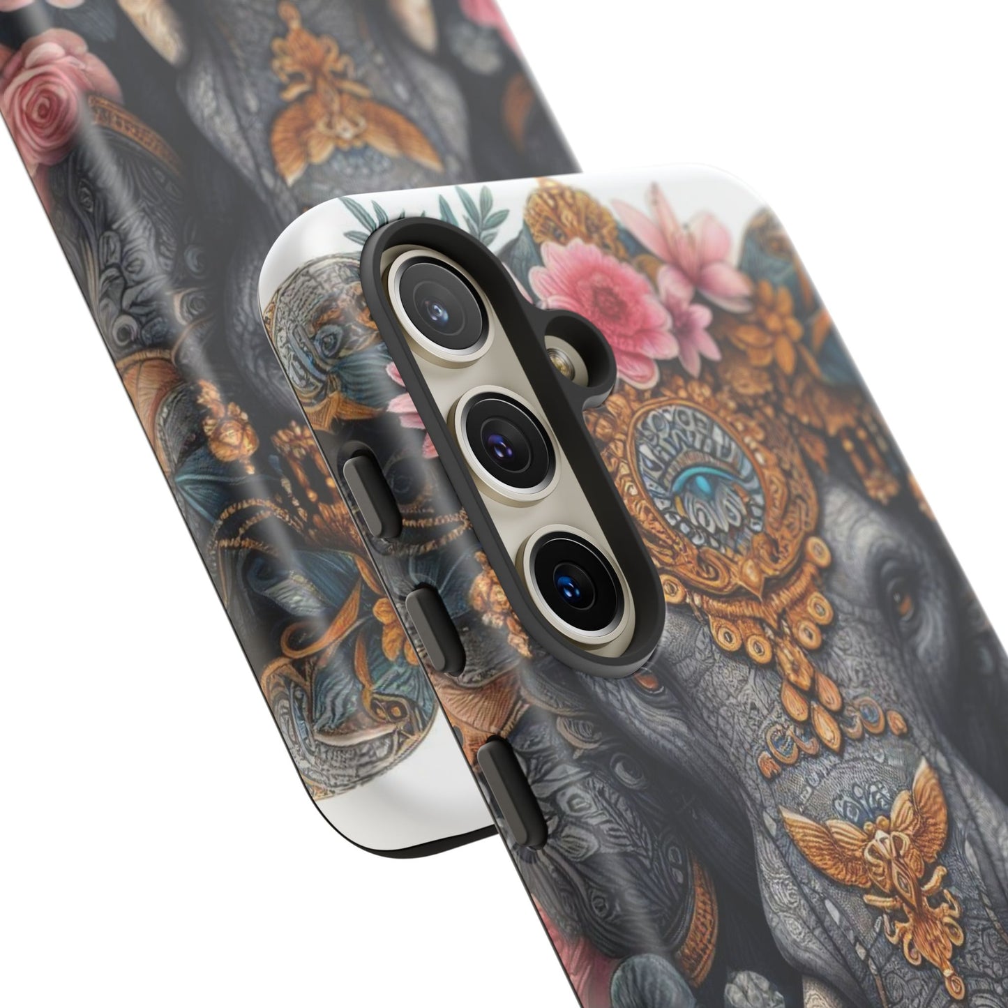 Golden Royal Elephant Mobile Cover – Luxurious Ornate Art