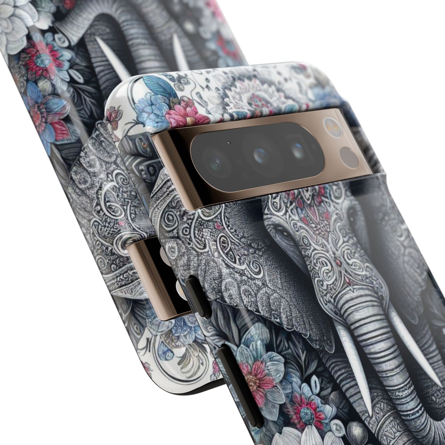 Regal Mandala Elephant Mobile Cover – Ornate Floral Art