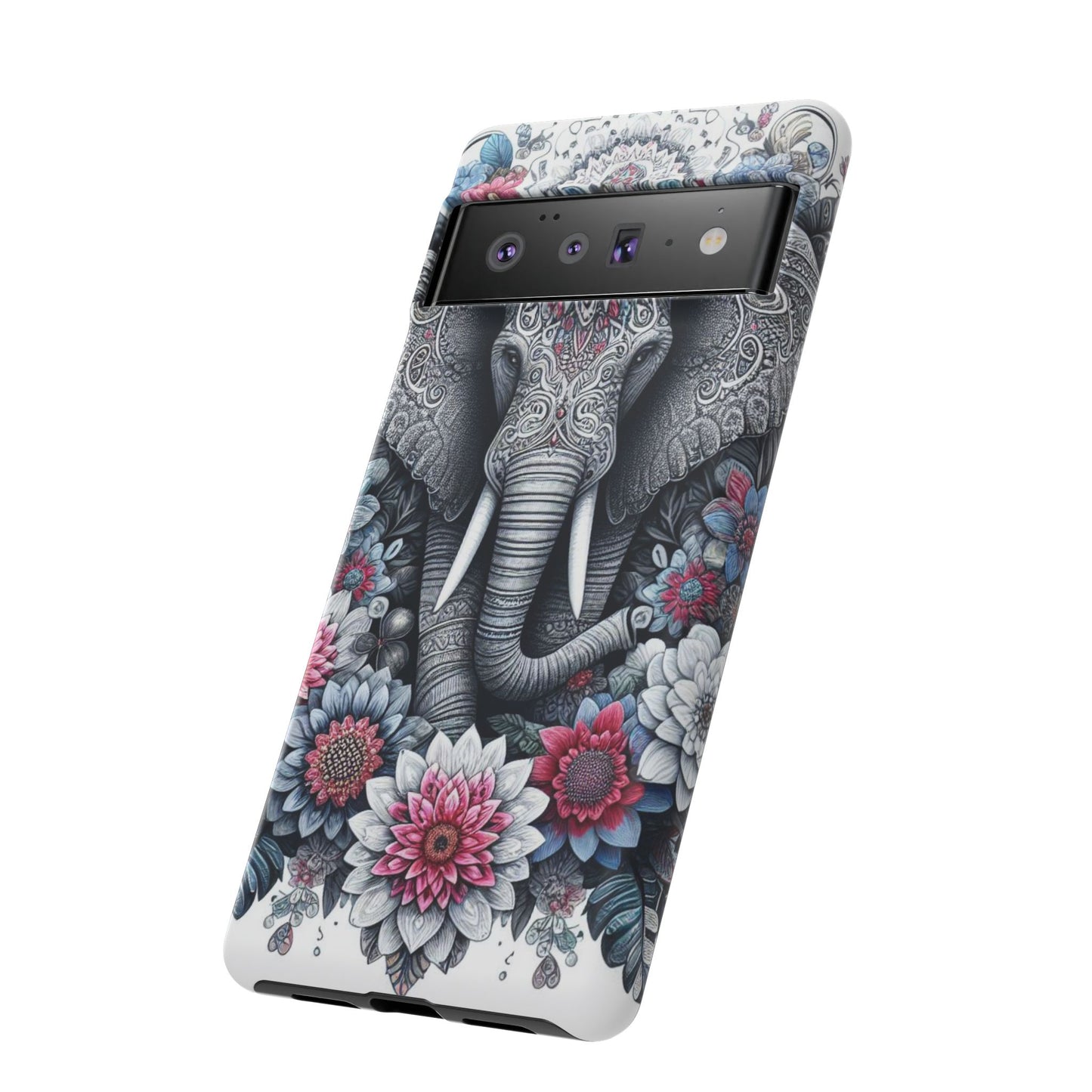Regal Mandala Elephant Mobile Cover – Ornate Floral Art