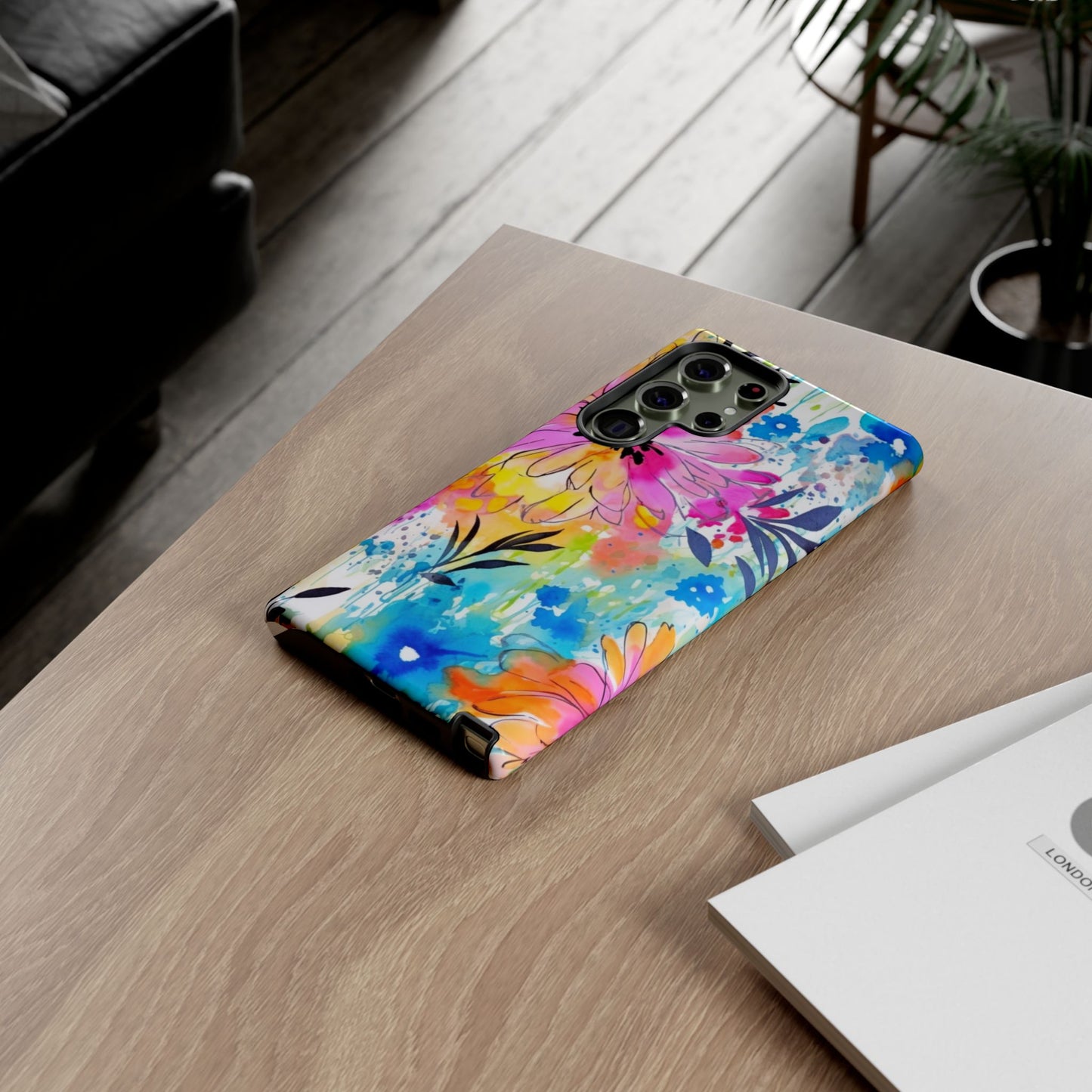 Abstract Watercolor Bloom Phone Case – Expressive & Vibrant