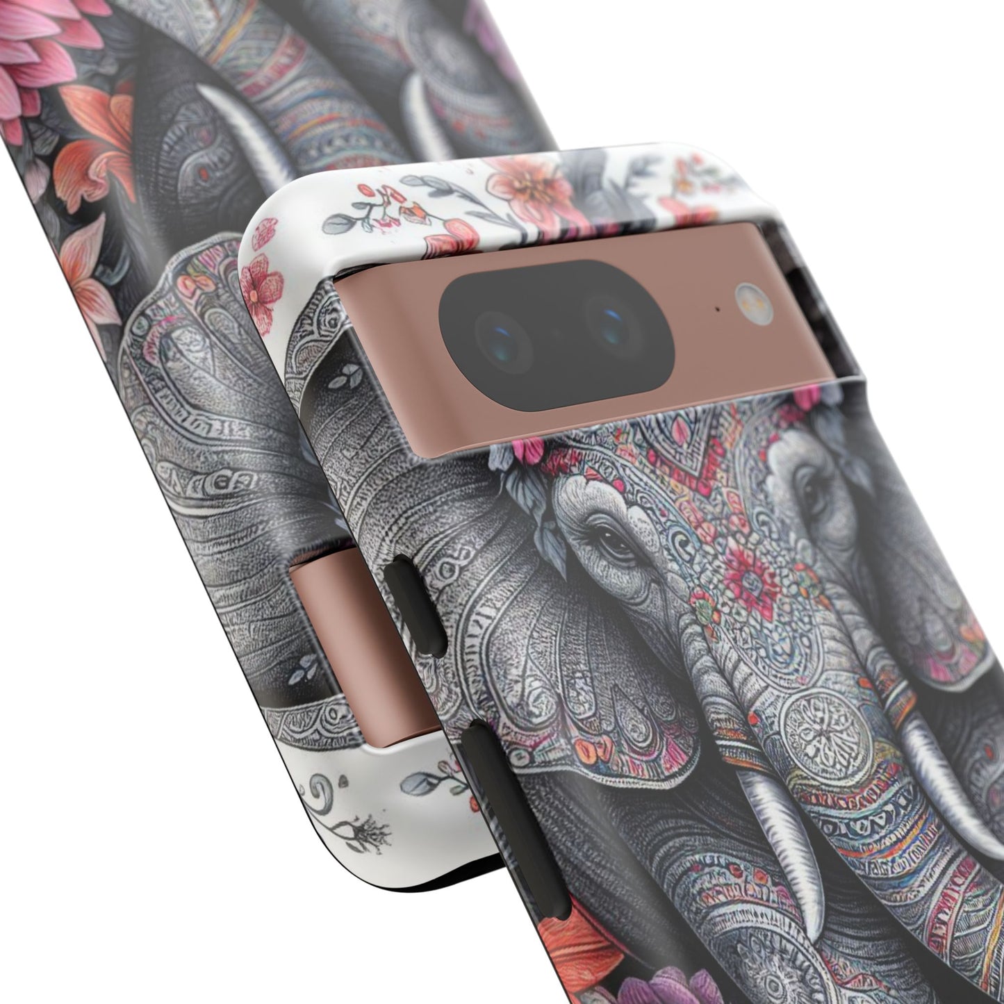 Bohemian Floral Elephant Mobile Cover – Intricate Mandala Art