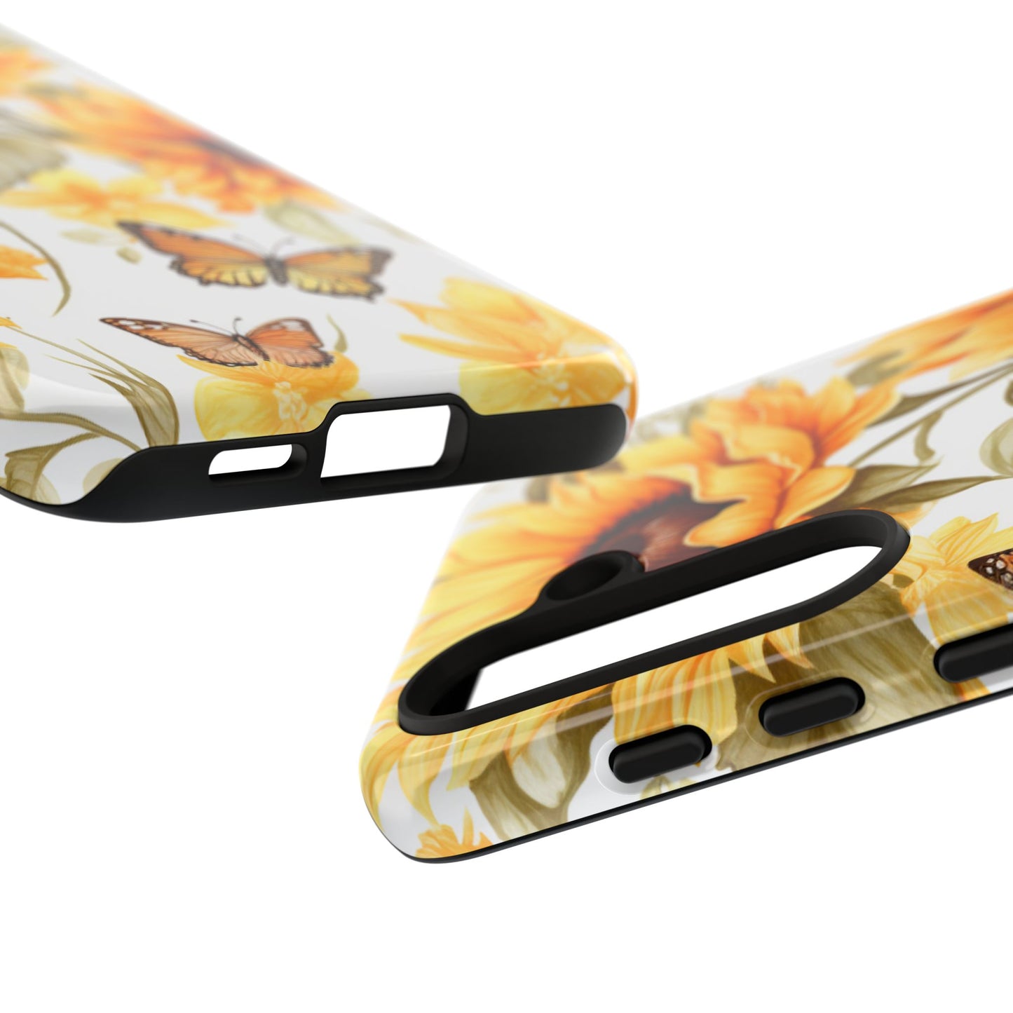 Golden Sunflower & Butterfly Phone Case – Warm & Elegant