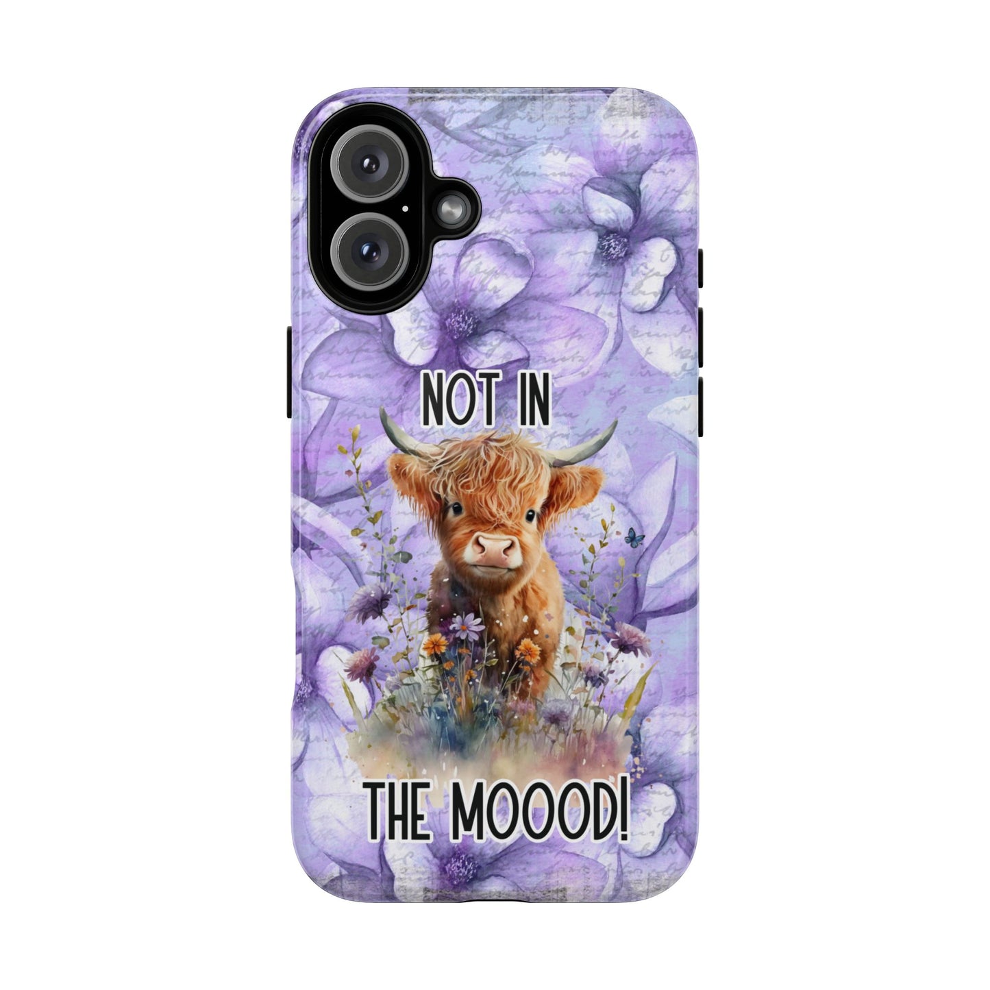 Not In The Mood Heifer Print Phone Case - iPhone, Samsung & Google Pixel Cover - Artistic Cow Phone Case, Animal Lover Gift