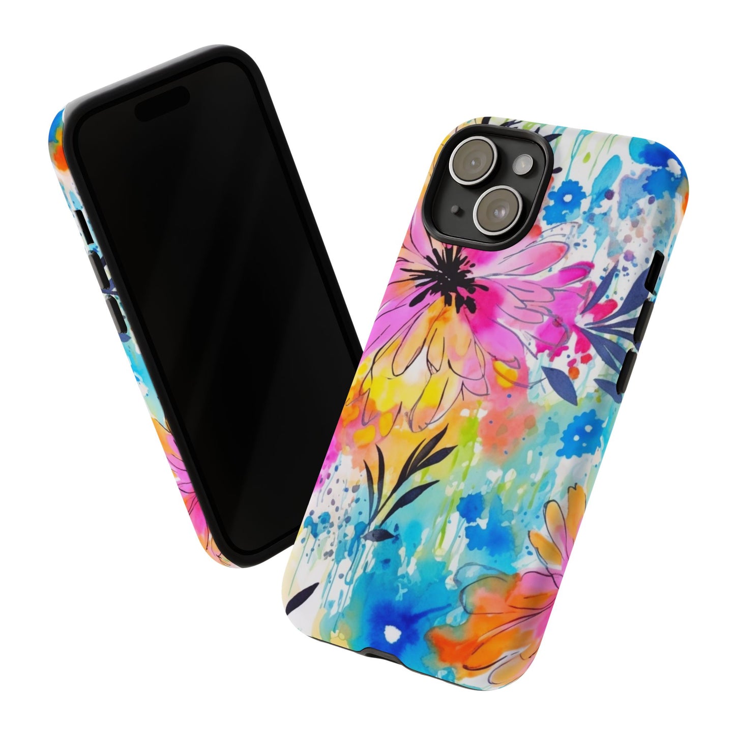 Abstract Watercolor Bloom Phone Case – Expressive & Vibrant