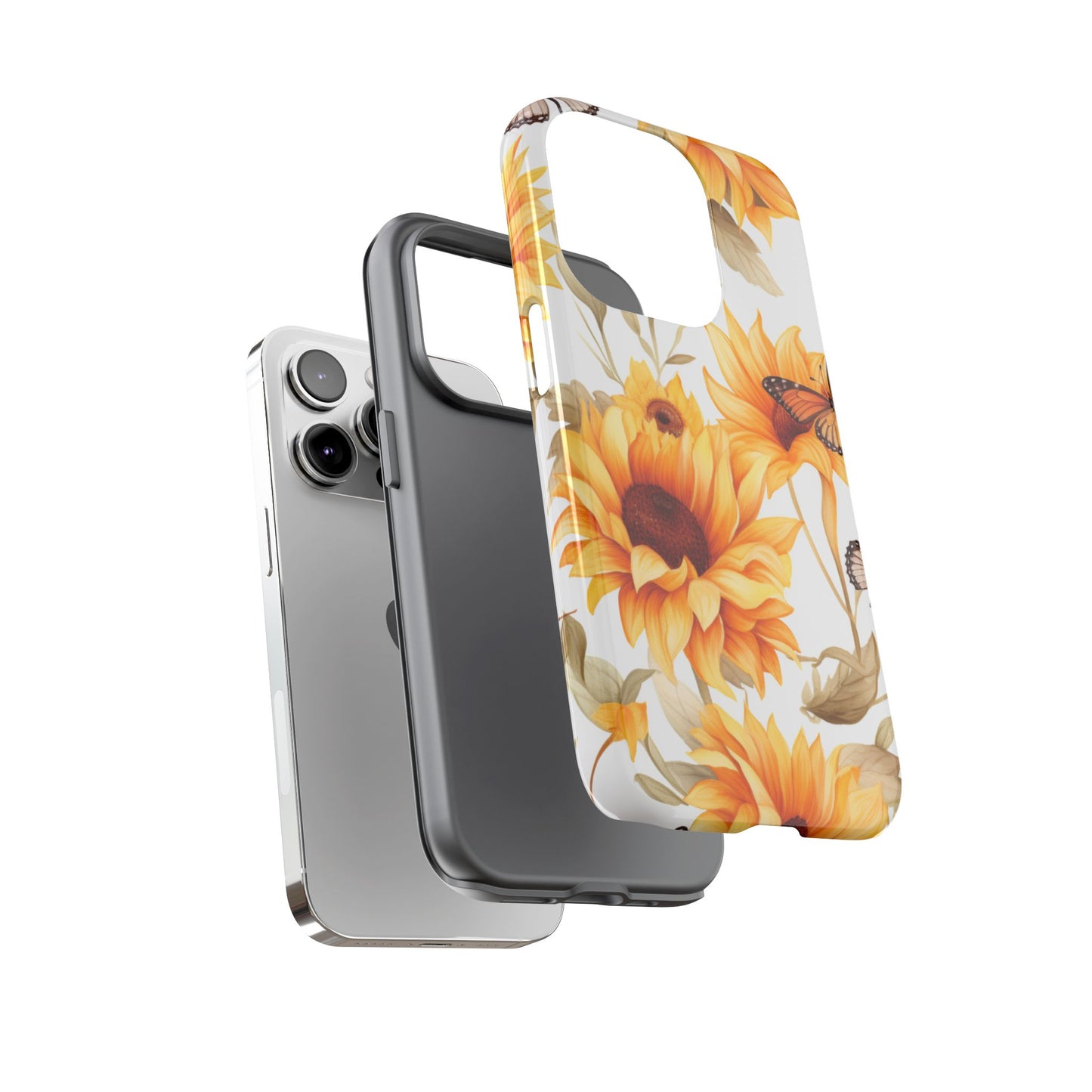 Sunflower & Butterfly Aesthetic Mobile Case – Bright & Nature-Inspired