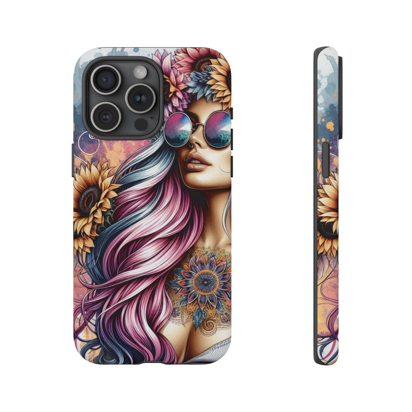 Bohemian Sunflower Queen – Retro Floral Fantasy Mobile Cover