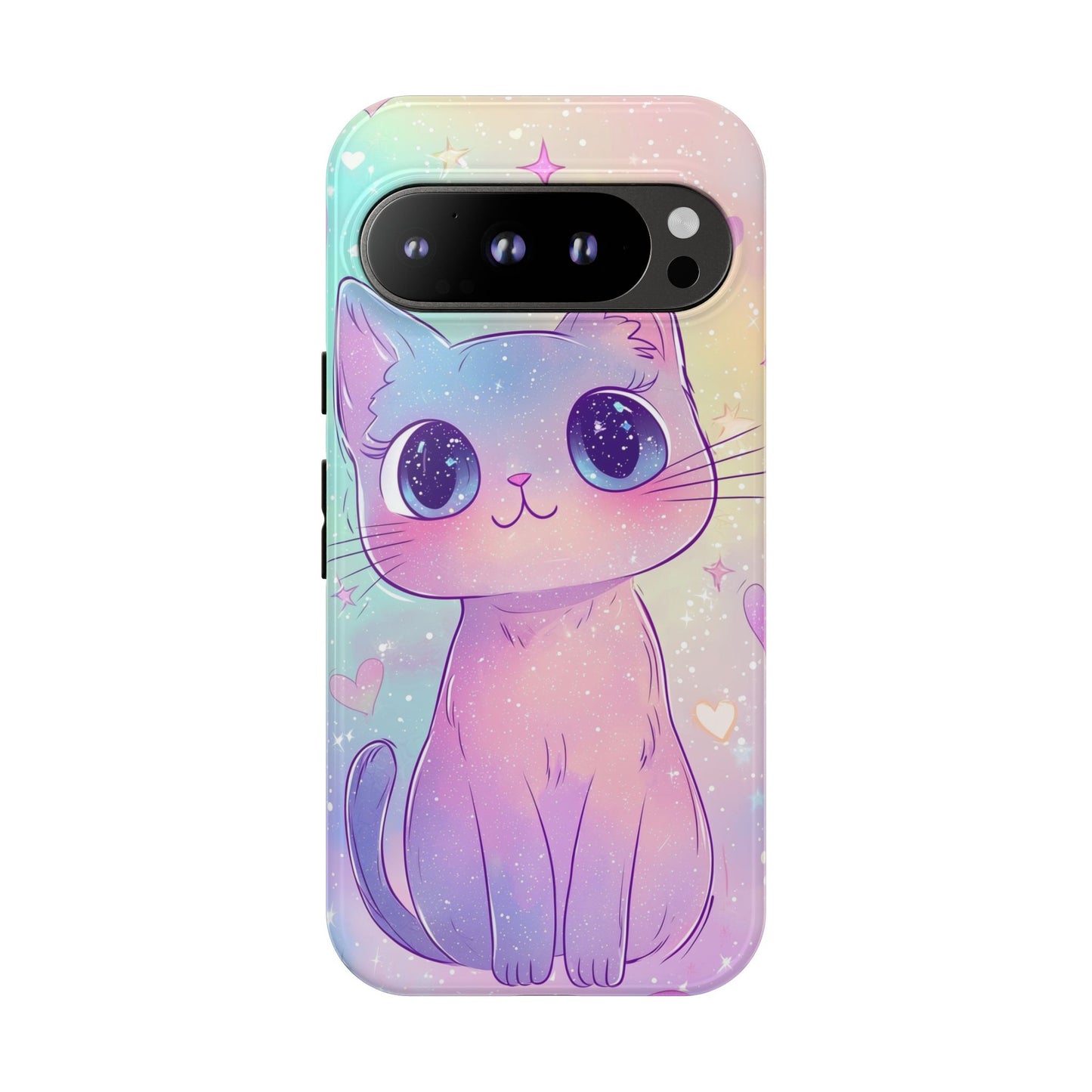 Cosmic Cat Phone Case β Sparkly Anime Aesthetic for iPhone, Google Pixel & Samsung