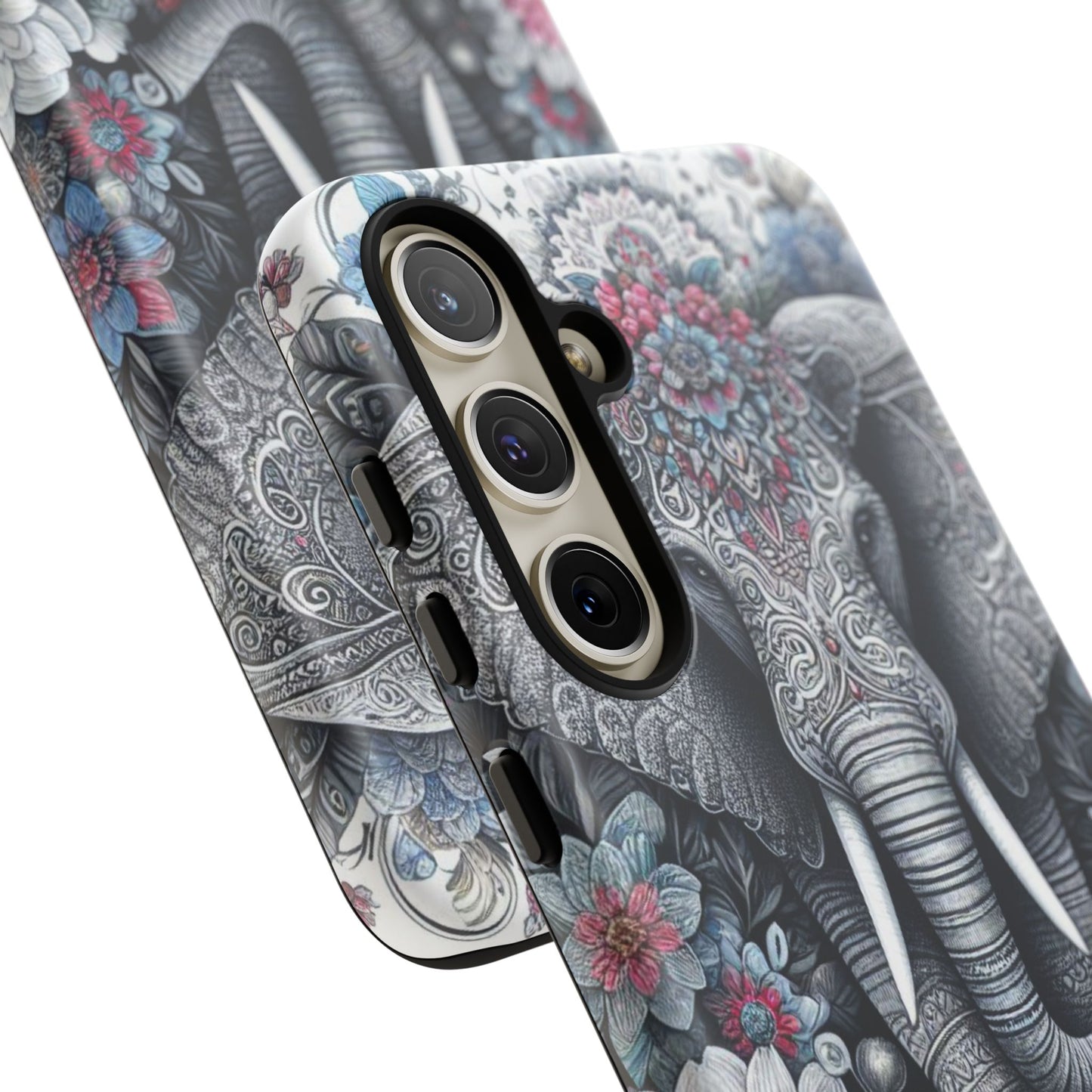 Regal Mandala Elephant Mobile Cover – Ornate Floral Art