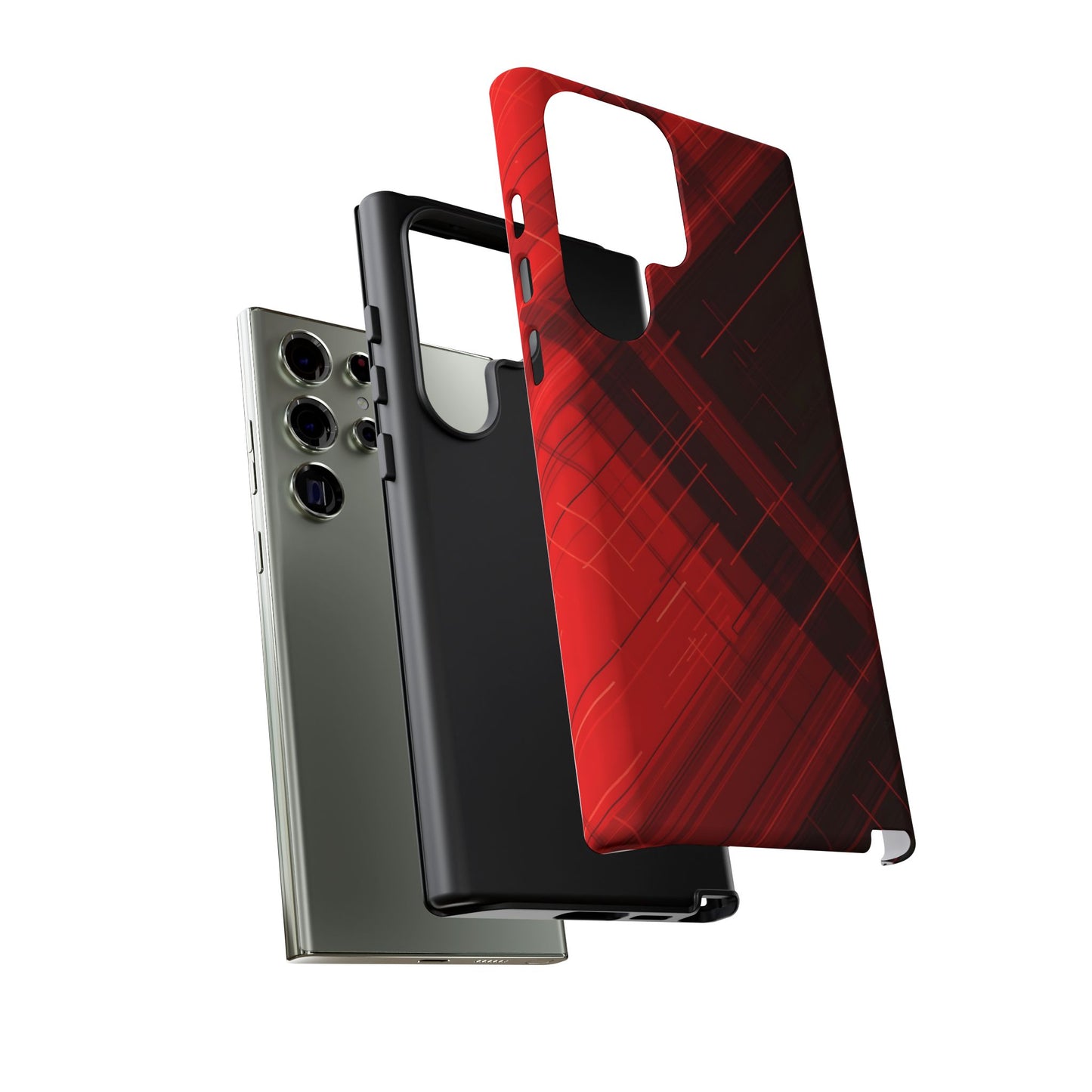 Abstract Red and Black Geometric Pattern
