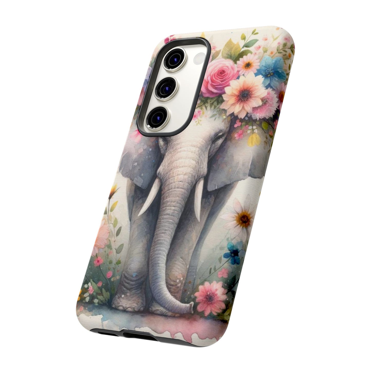 Watercolor Floral Elephant Mobile Cover – Dreamy Artistic Design