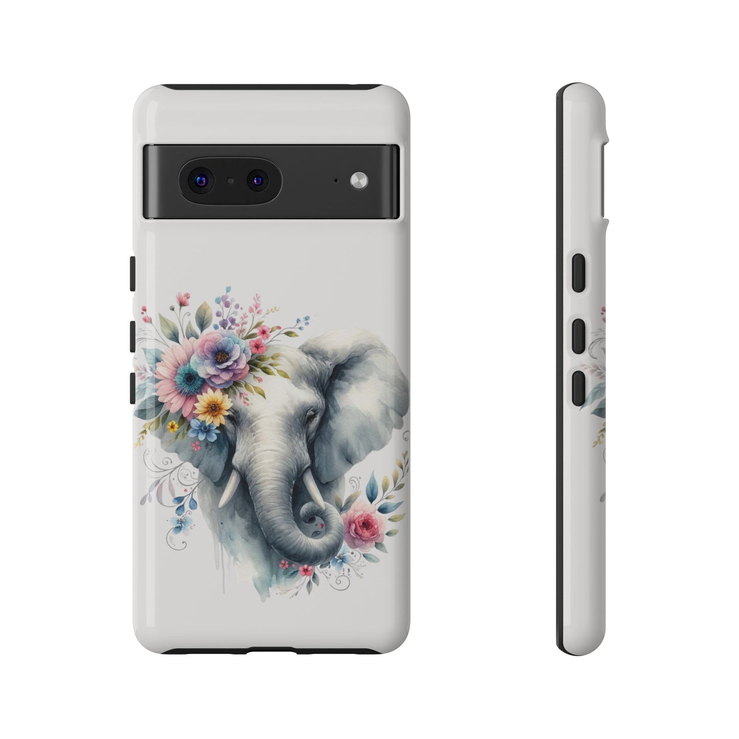 Floral Elephant Mobile Cover – Elegant Watercolor Art