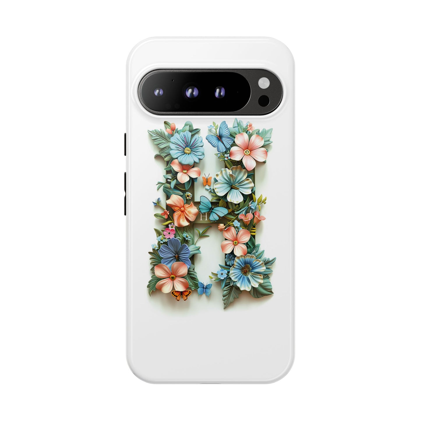 Floral Letter H Phone Case β Personalized Aesthetic Cover for iPhone, Samsung & Google Pixel