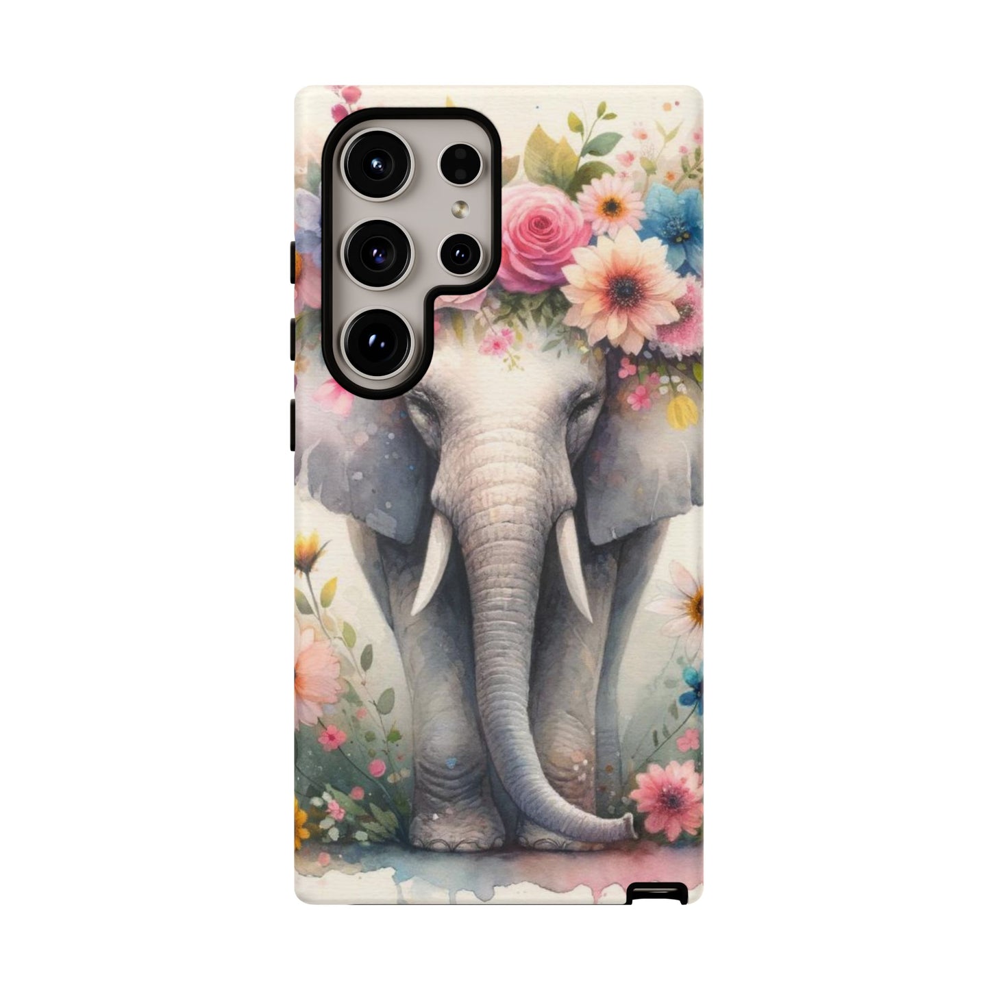 Watercolor Floral Elephant Mobile Cover – Dreamy Artistic Design