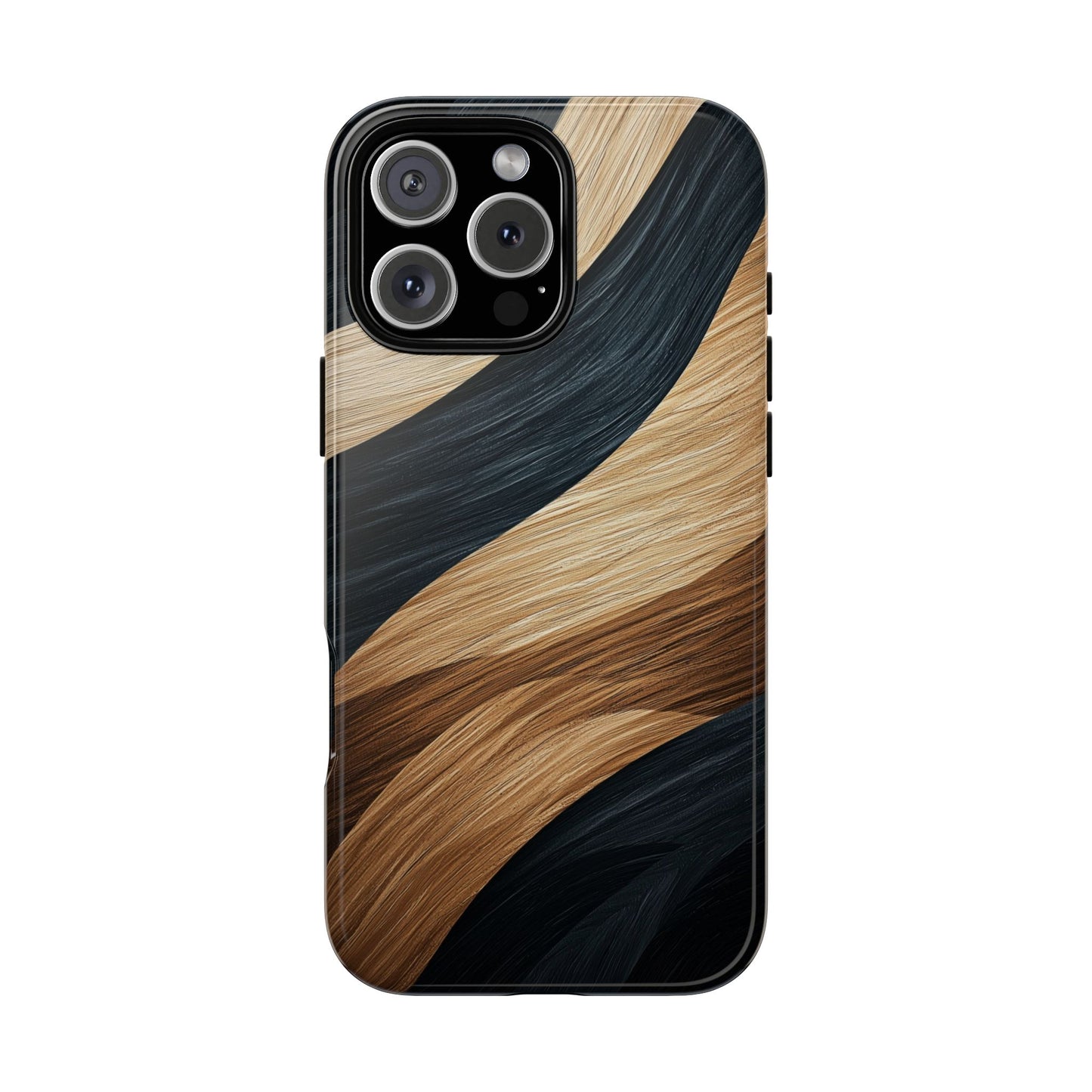 Metallic Black & Gold Zebra Stripes Phone Case for iPhone, Samsung & Google Pixel
