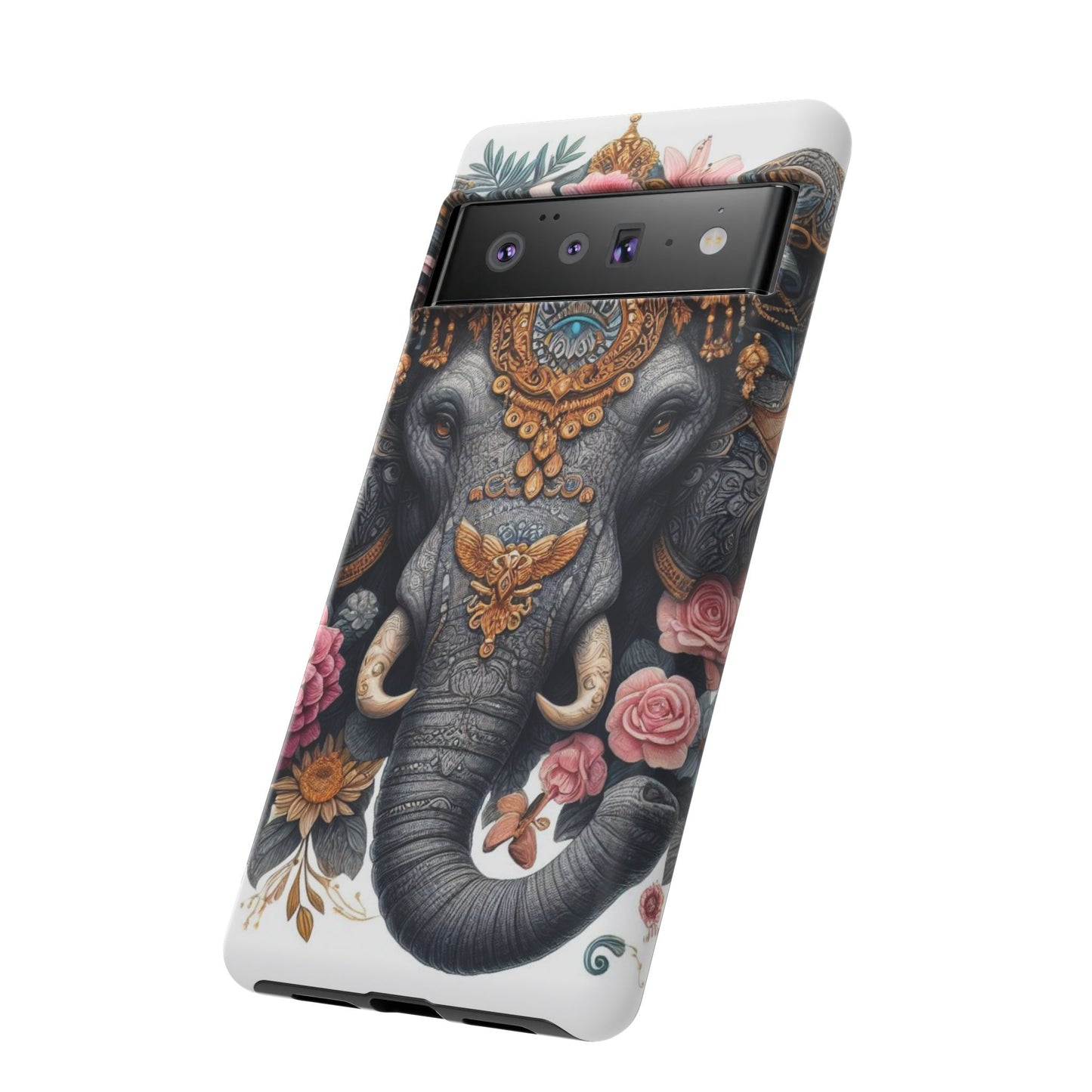 Golden Royal Elephant Mobile Cover – Luxurious Ornate Art