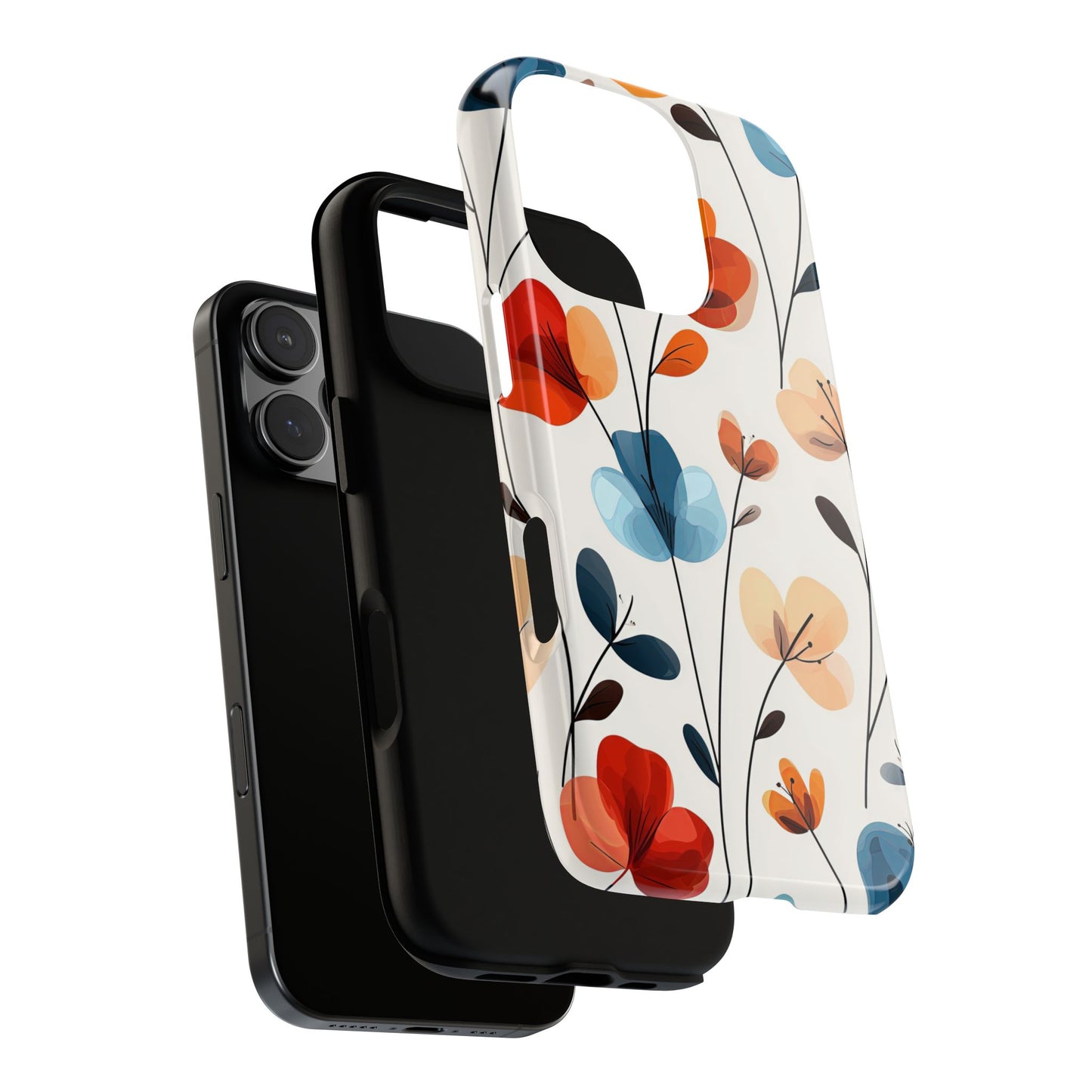 Colorful Floral Phone Case for iPhone, Samsung & Pixel | Bold Modern Botanical Print | Protective Matte Finish