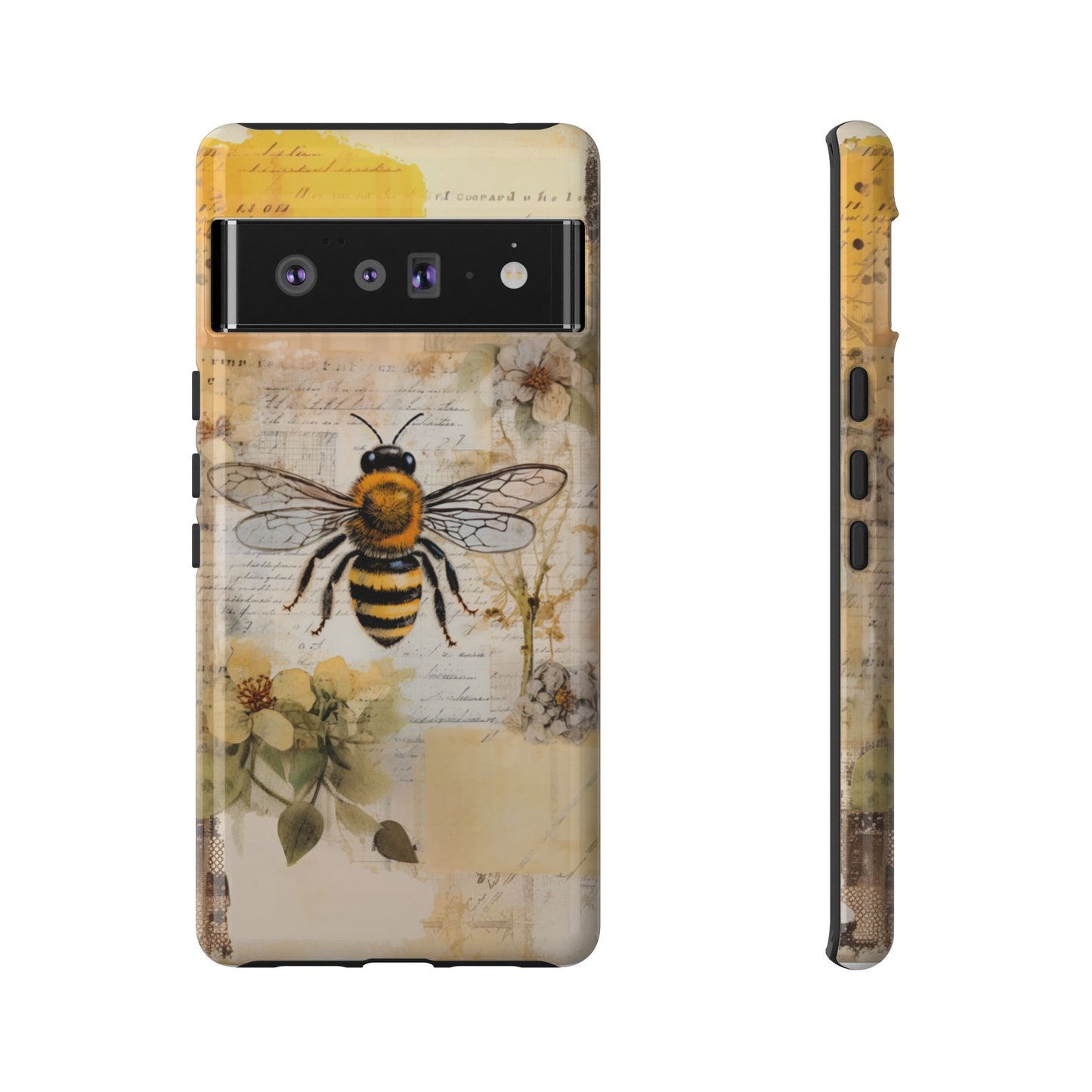Honey Bee Print Phone Case - iPhone, Samsung & Google Pixel Cover - Artistic Phone Case, Insect Lover Gift