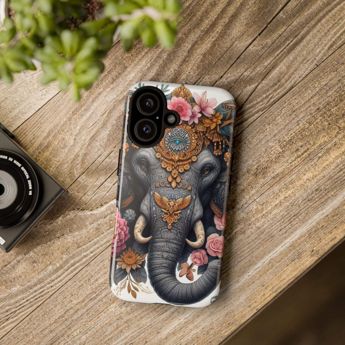 Golden Royal Elephant Mobile Cover – Luxurious Ornate Art