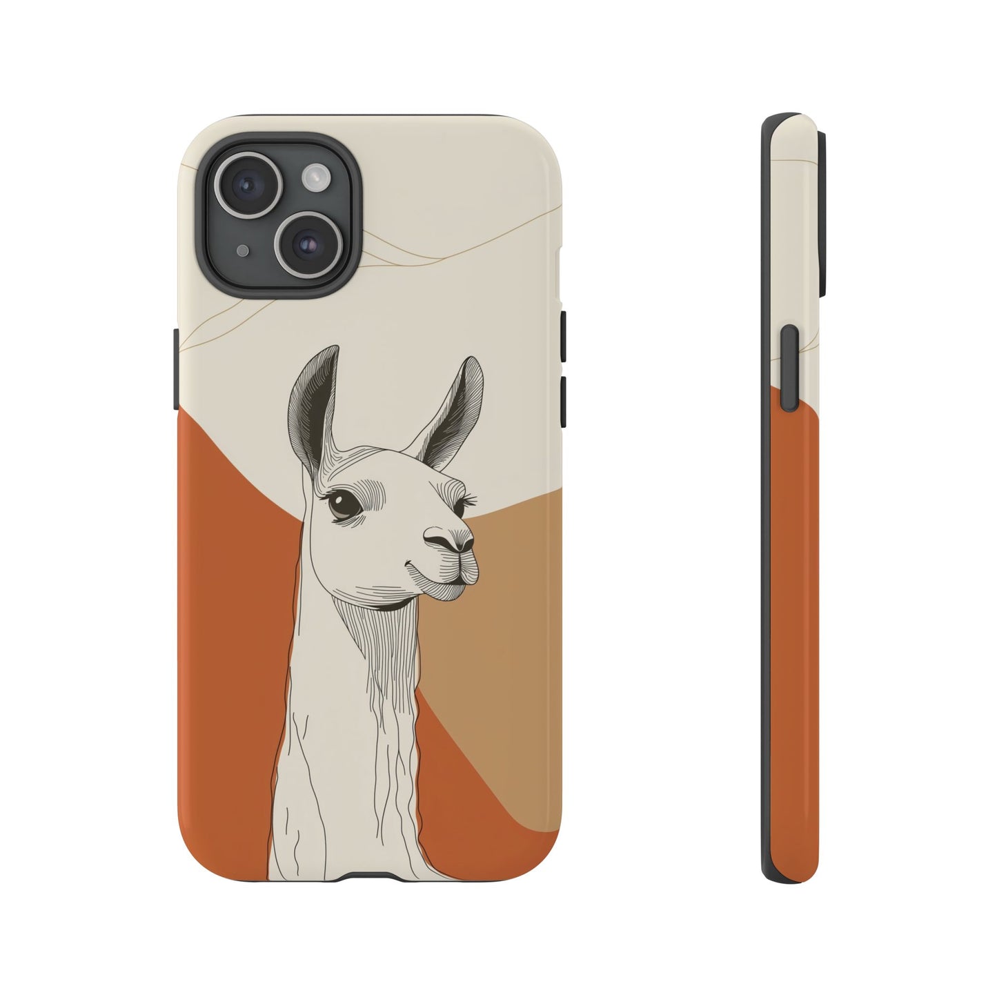 Desert Calm: Minimalist Llama Art Print Phone Case for iPhone, Samsung & Pixel