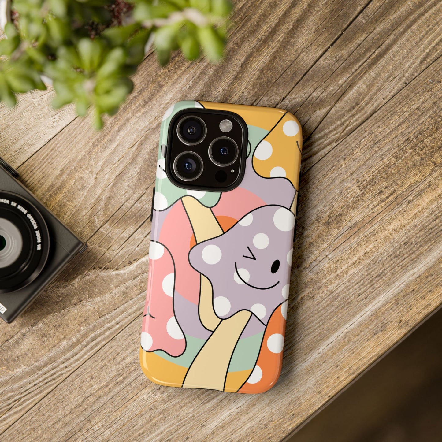 Retro Smiley Mushroom Phone Case β Cute 70s Aesthetic for iPhone, Samsung & Google Pixel