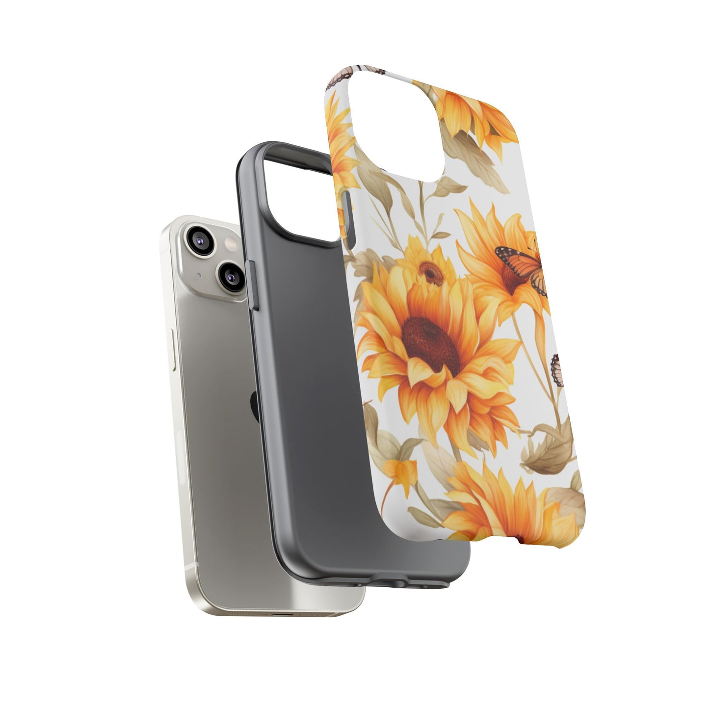 Sunflower & Butterfly Aesthetic Mobile Case – Bright & Nature-Inspired
