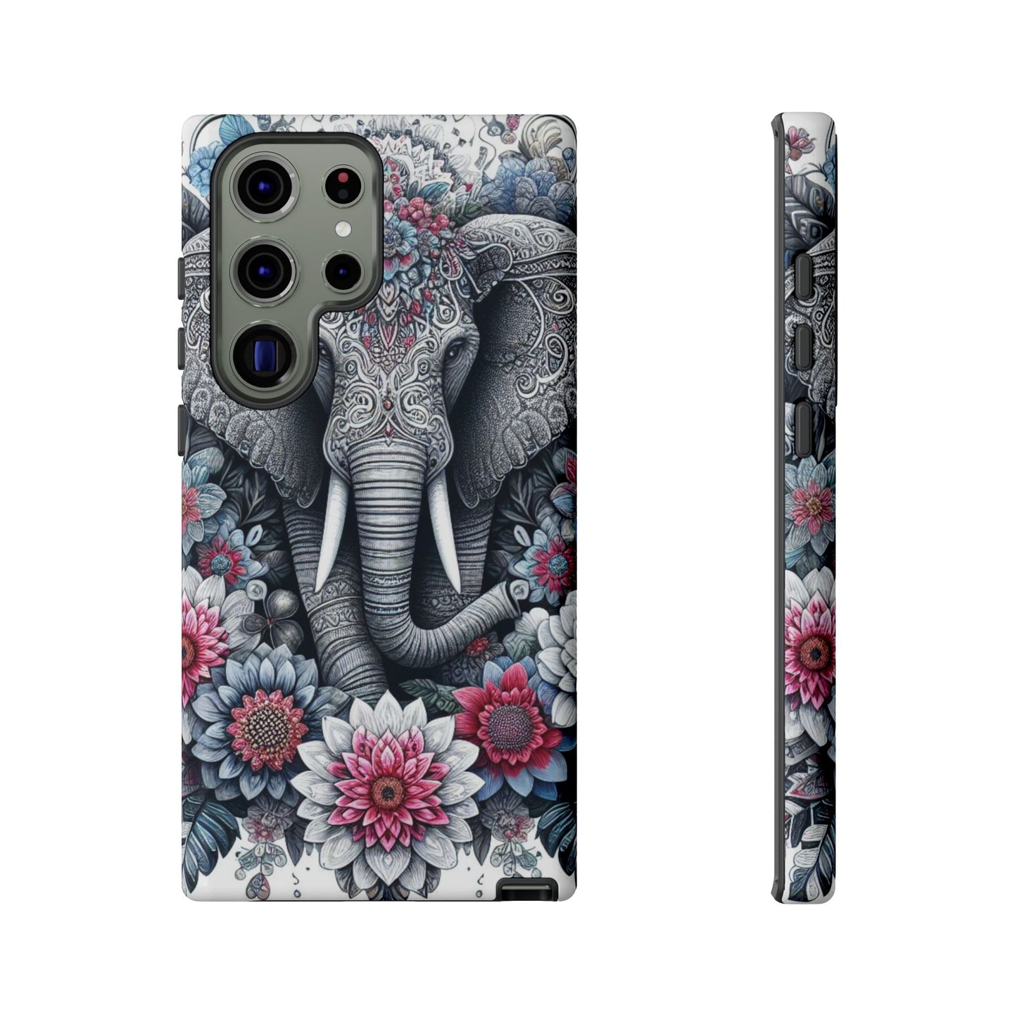 Regal Mandala Elephant Mobile Cover – Ornate Floral Art