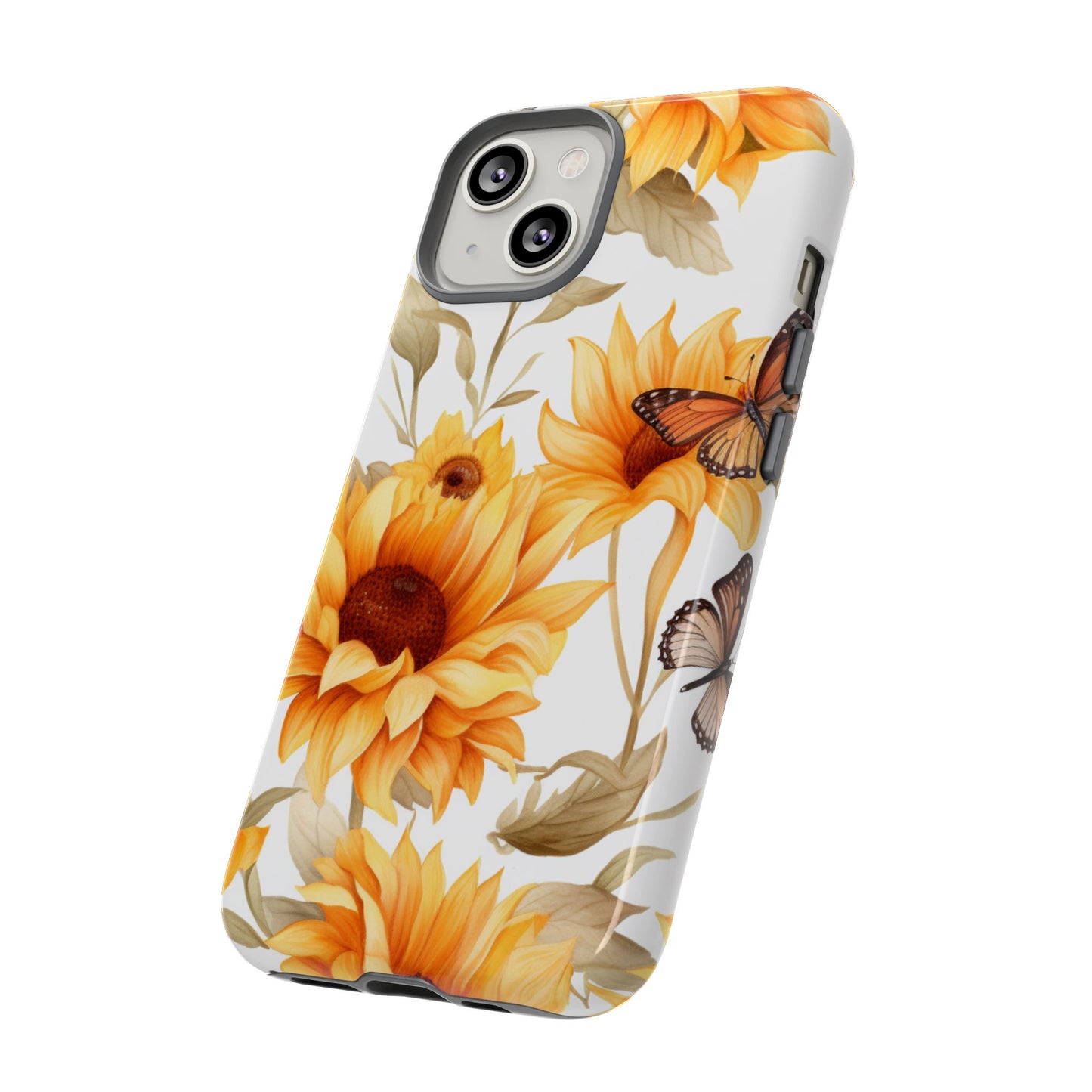 Sunflower & Butterfly Aesthetic Mobile Case – Bright & Nature-Inspired