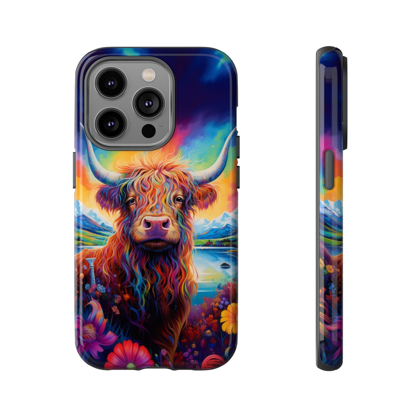 Grafitti Heifer Print Phone Case - iPhone, Samsung & Google Pixel Cover - Artistic Cow Phone Case, Animal Lover Gift
