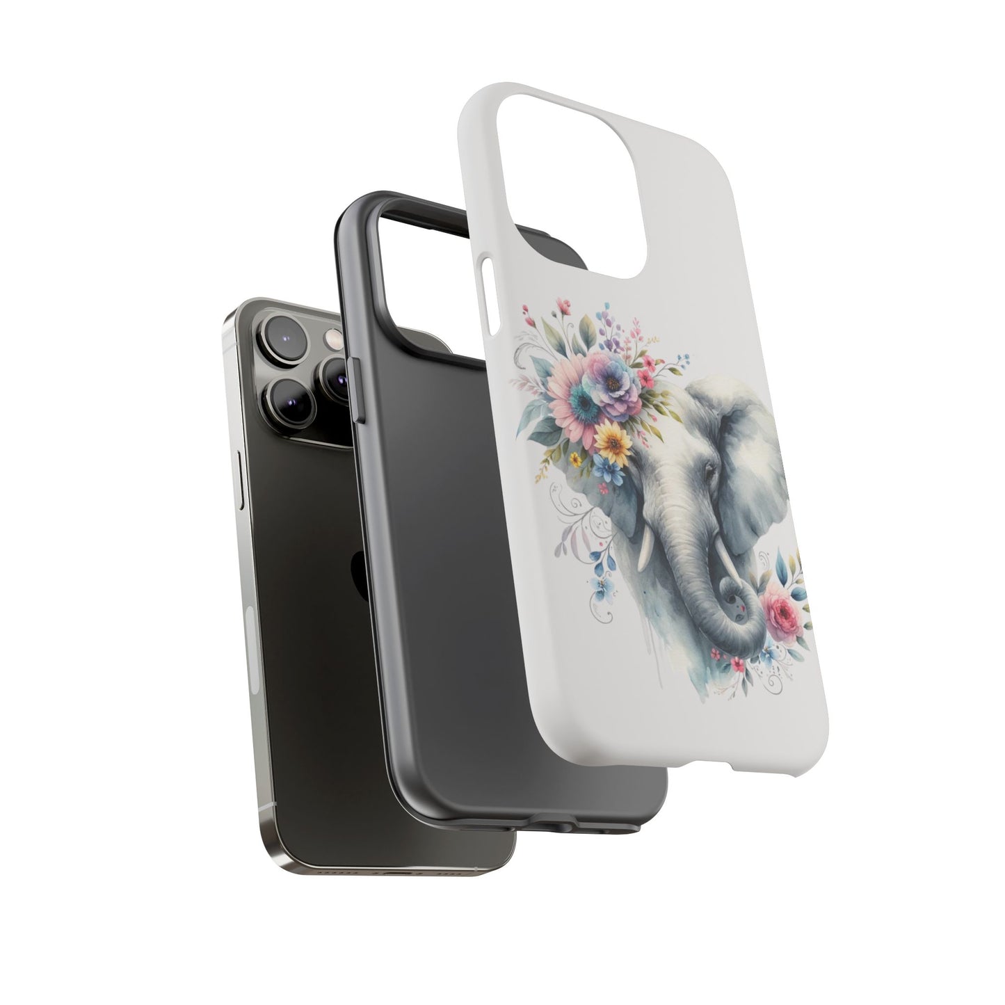 Floral Elephant Mobile Cover – Elegant Watercolor Art