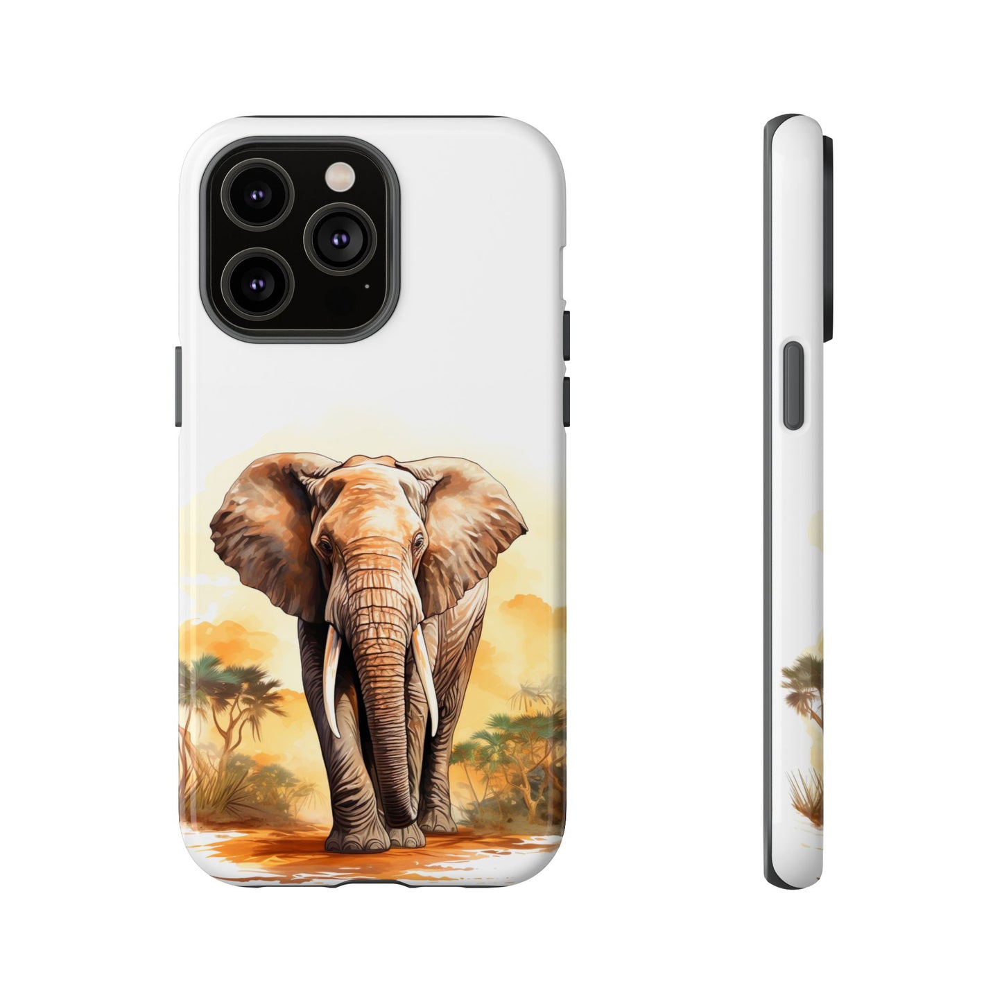 Safari Elephant Watercolor Mobile Cover – Majestic Wildlife Art