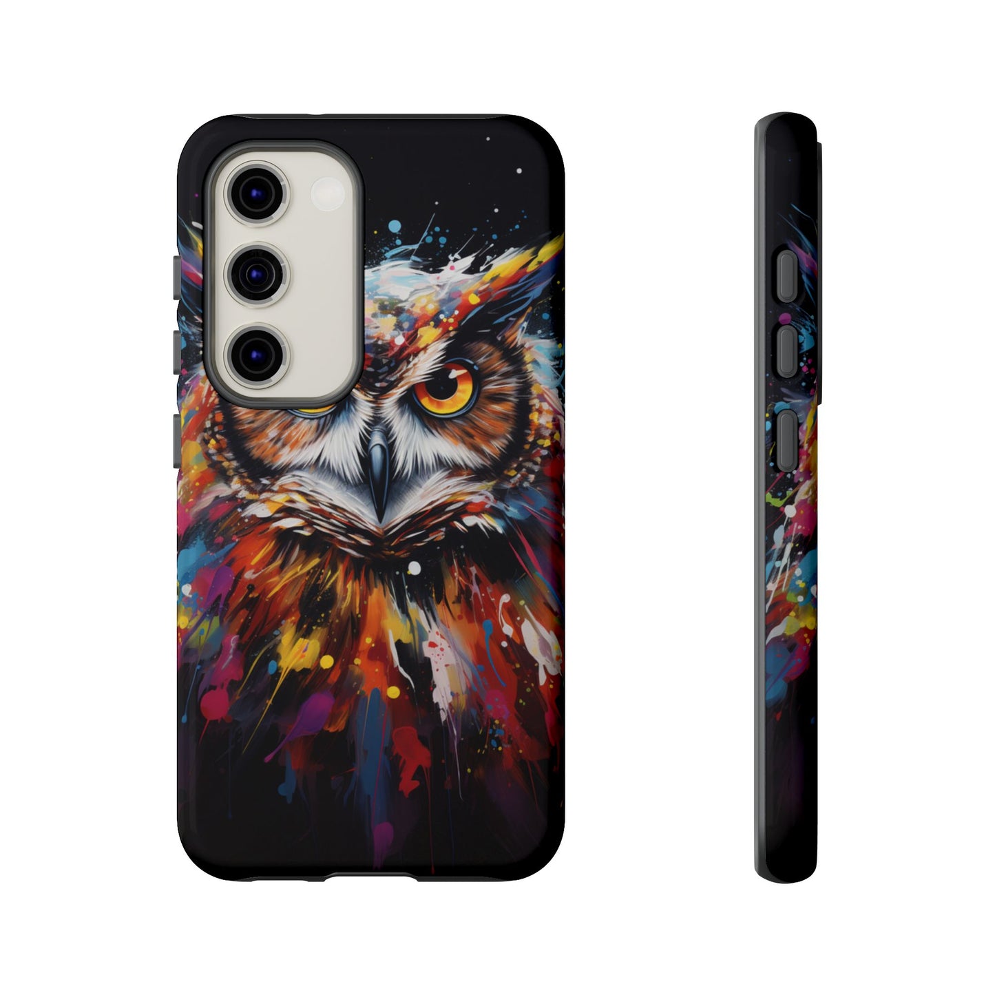 Colorful Owl Print Phone Case - iPhone, Samsung & Google Pixel Cover - Artistic Phone Case, Bird Lover Gift