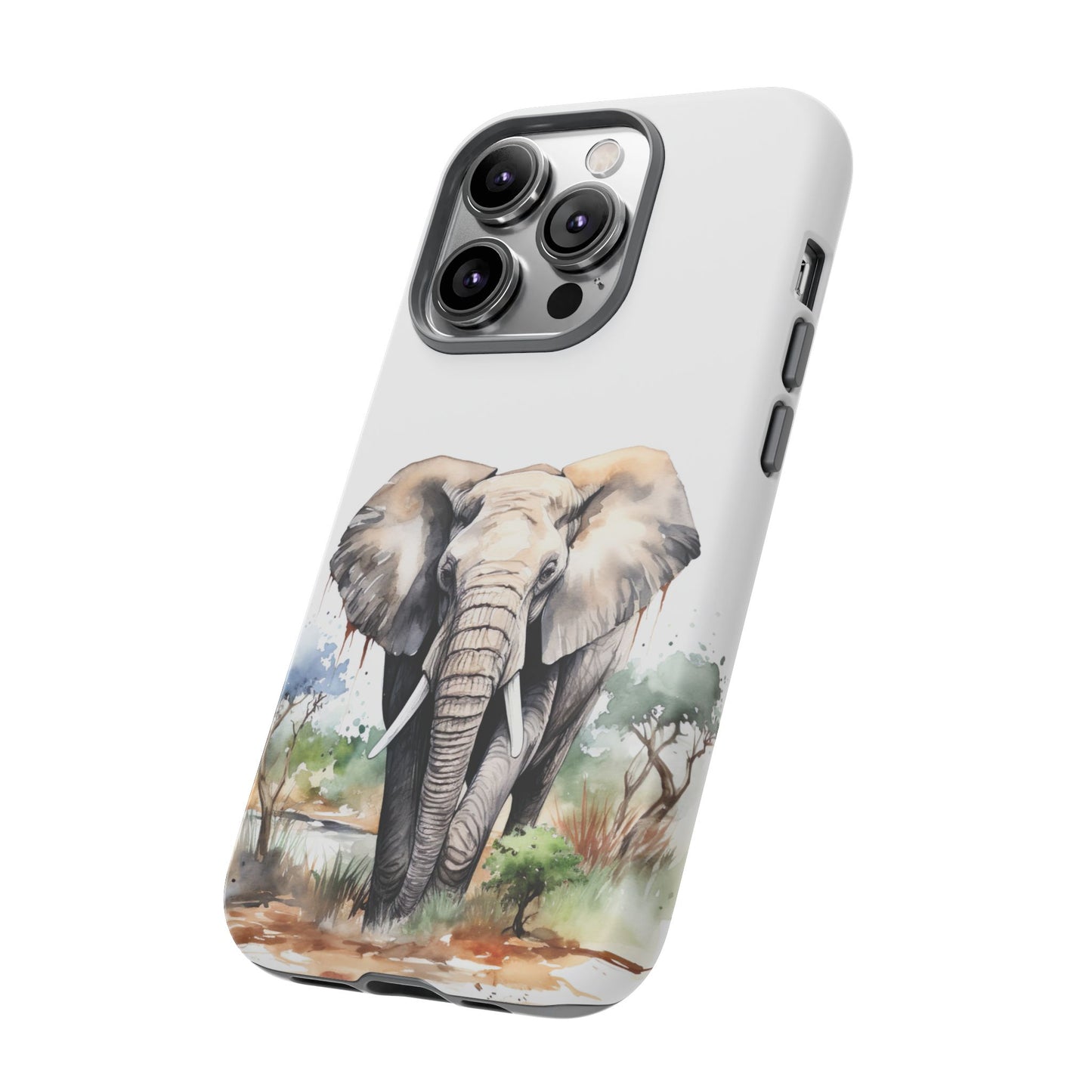 Safari Watercolor Elephant Mobile Cover – Artistic Wildlife Design